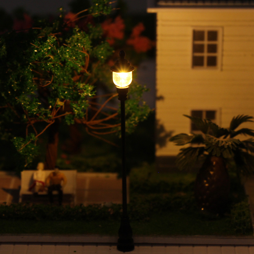 LQS21 10PCS Model Railroad HO OO Scale 1:87 Street Light Lamps Warm White LEDs