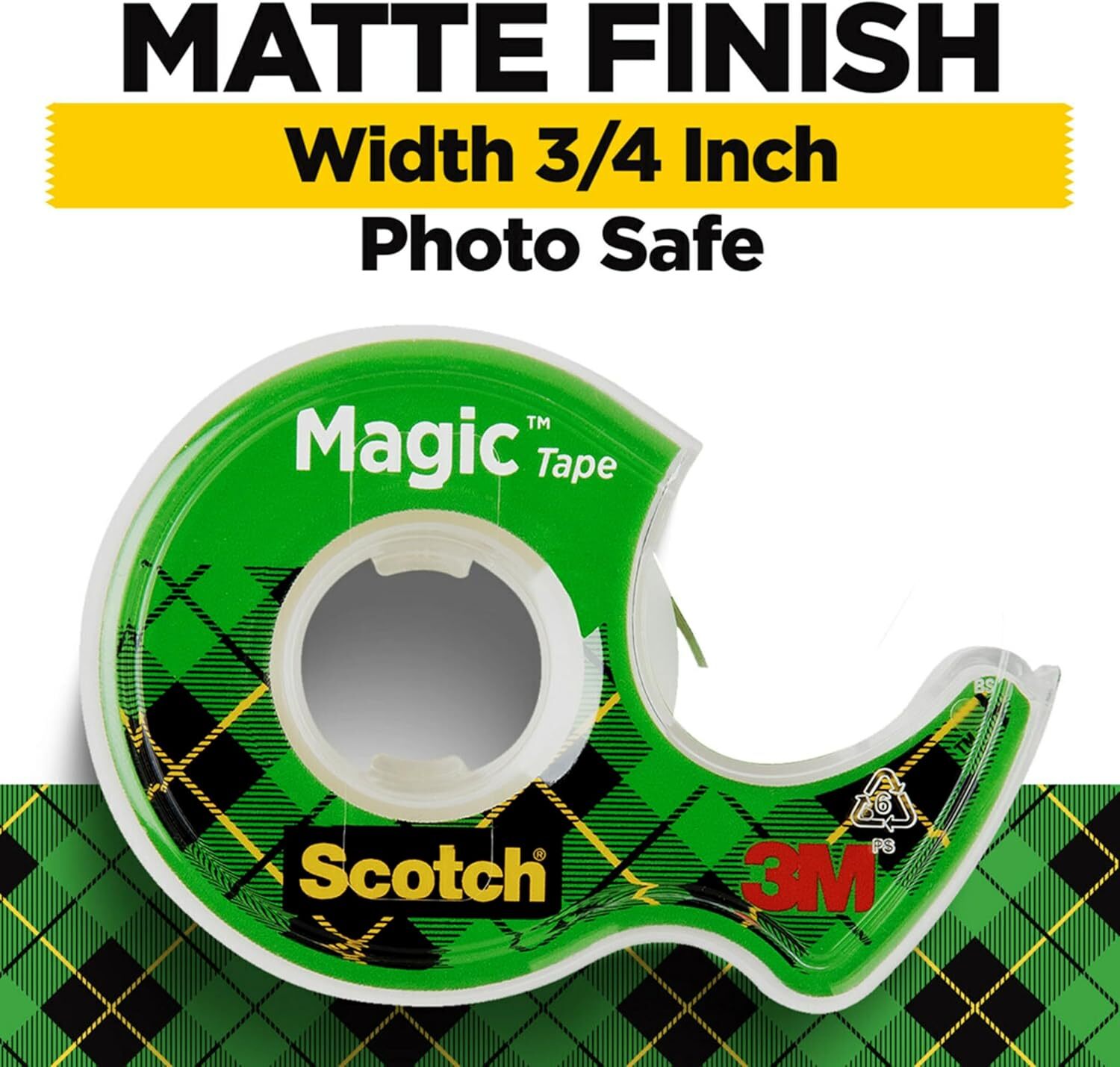Scotch Invisible Matte Finish Magic Tape with Dispensers 3/4 Inches x 300 Inches