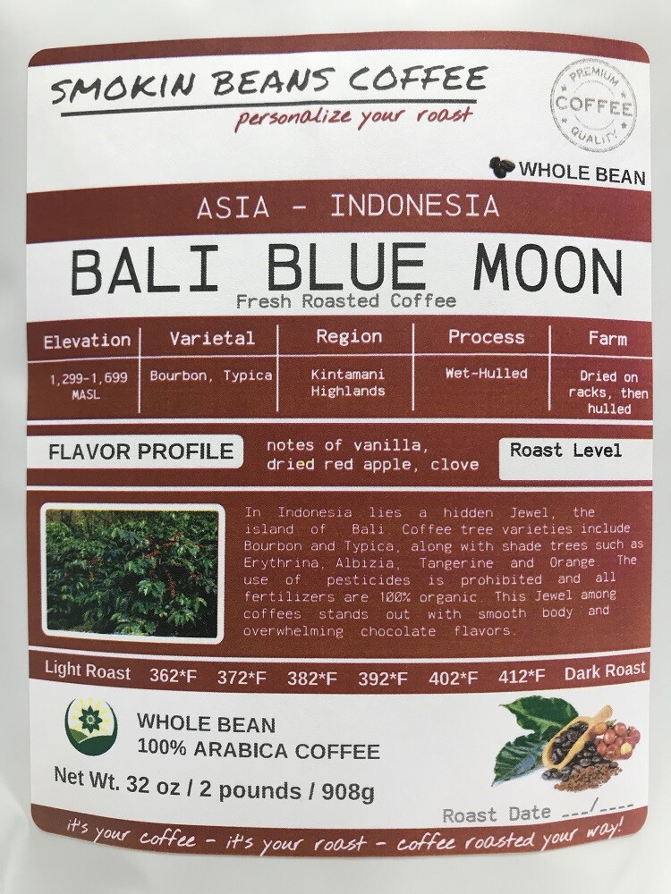 8oz/5lb - Bali Blue Moon – Indonesia – Premium Fresh Roasted To Order Coffee