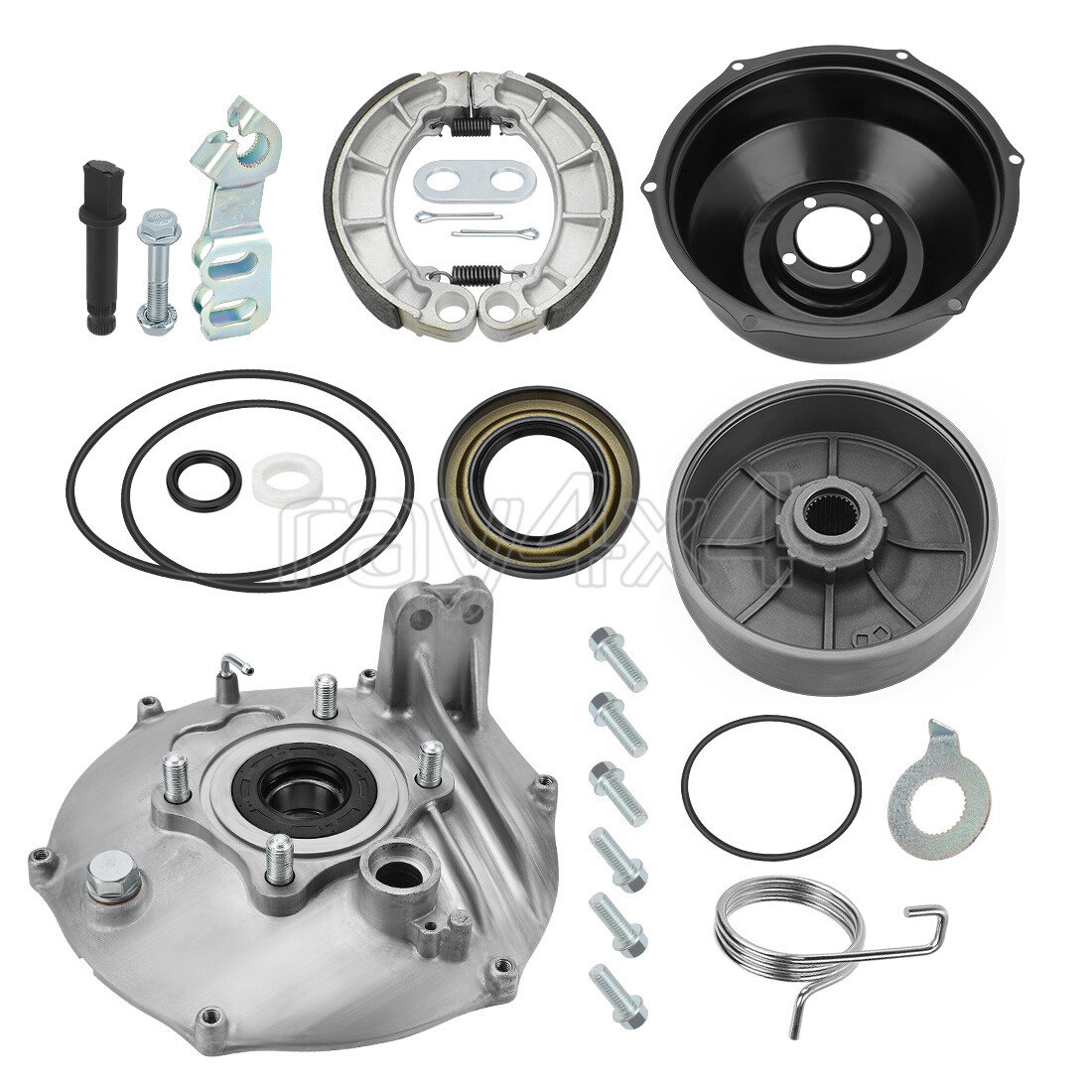 Rear Brake Drum Hub Plate Cover Bearing Seals Kit for Honda TRX400FW 1995-2003