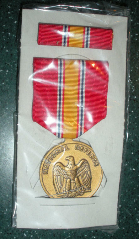 National Defense Service Medal & Ribbon in box