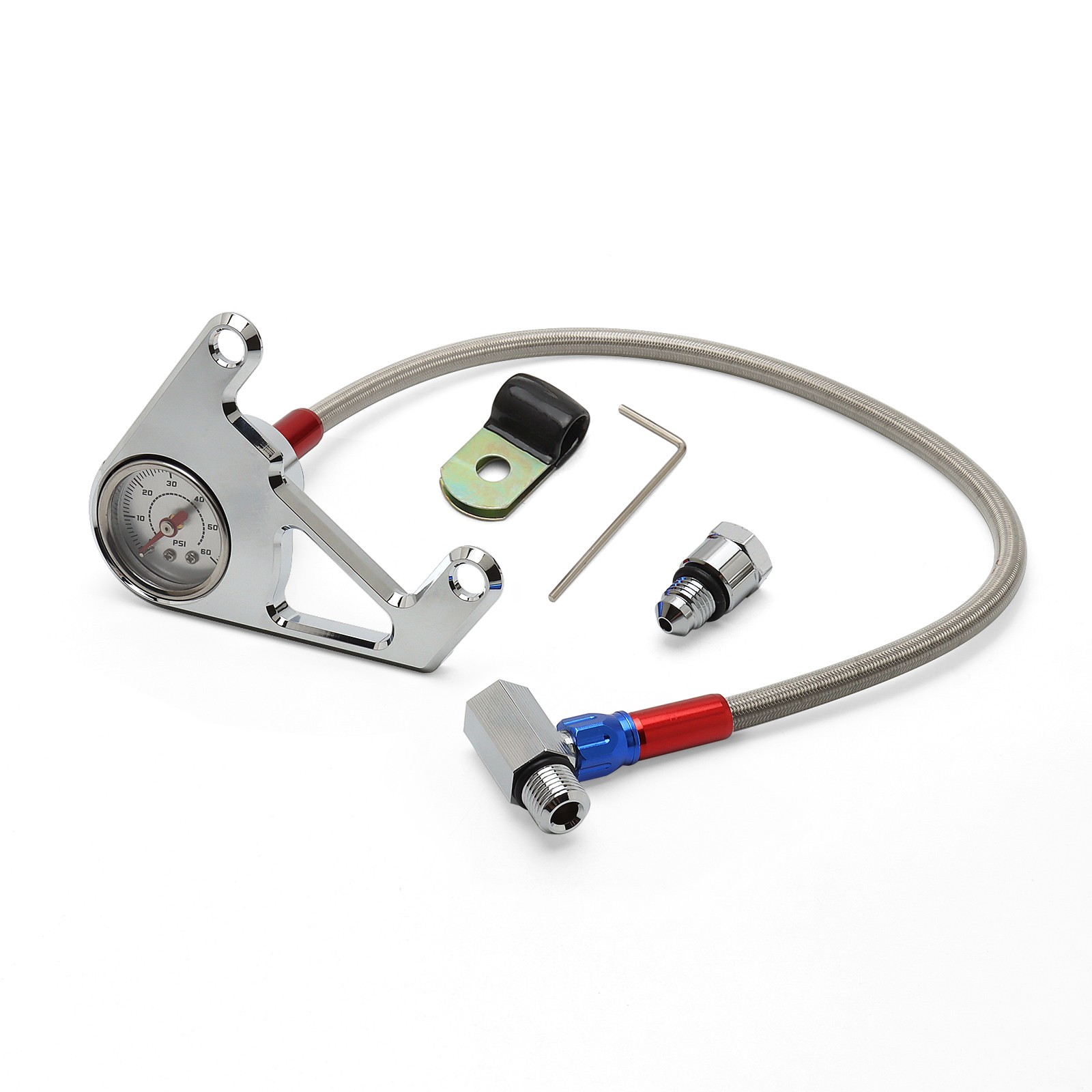 Chrome Oil Pressure Gauge Kit For Harley Twin Cam Touring Dyna Softail 1999-2017