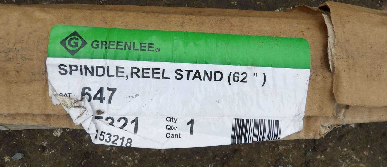 Greenlee 647 5C652 Reel Stand Spindle 62" x 2-3/8 x 2-1/2" Steel Heavy Duty  NEW