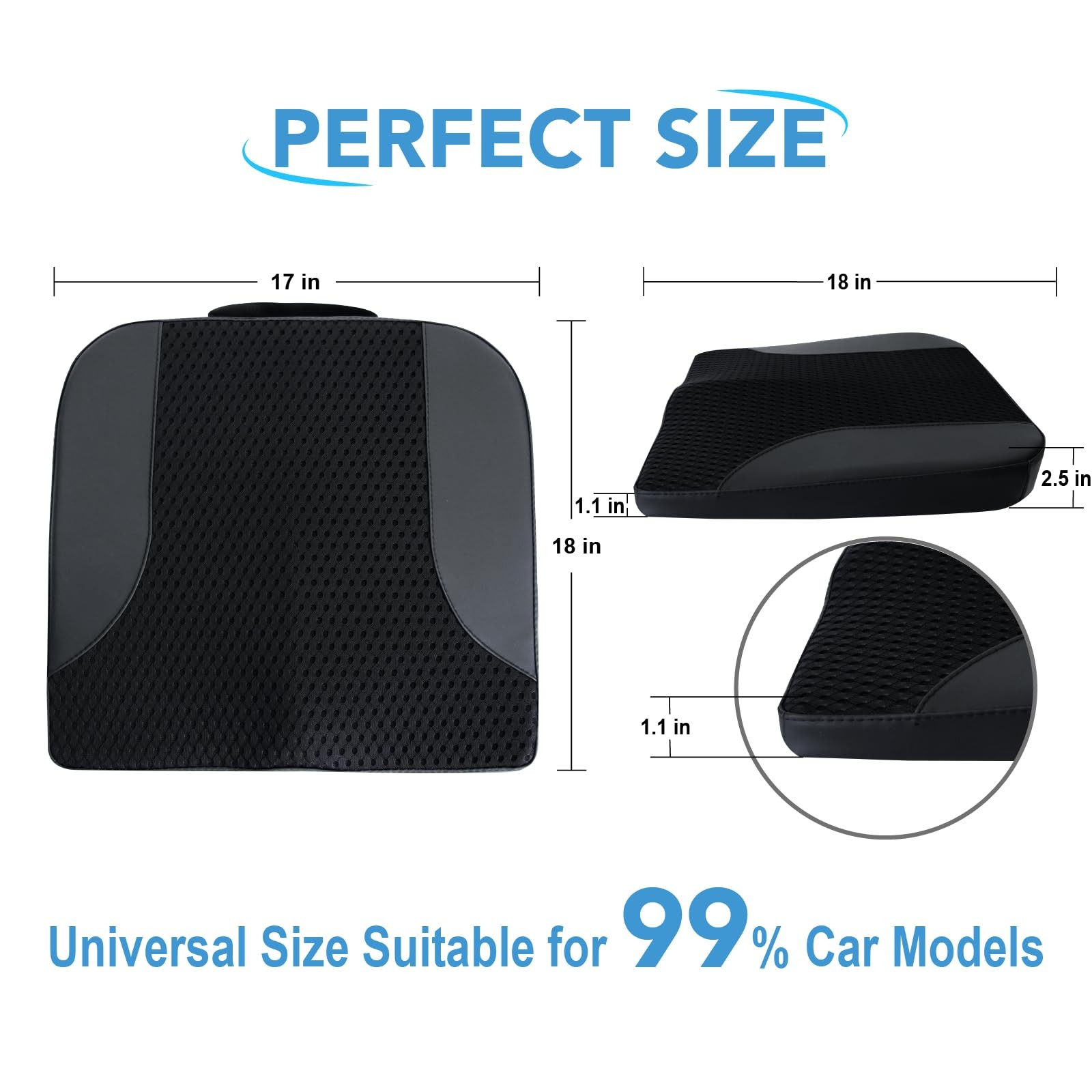 Car Seat Cushion, Comfortable Memory Foam Seat Pillow for Driving, Sciatica-B...