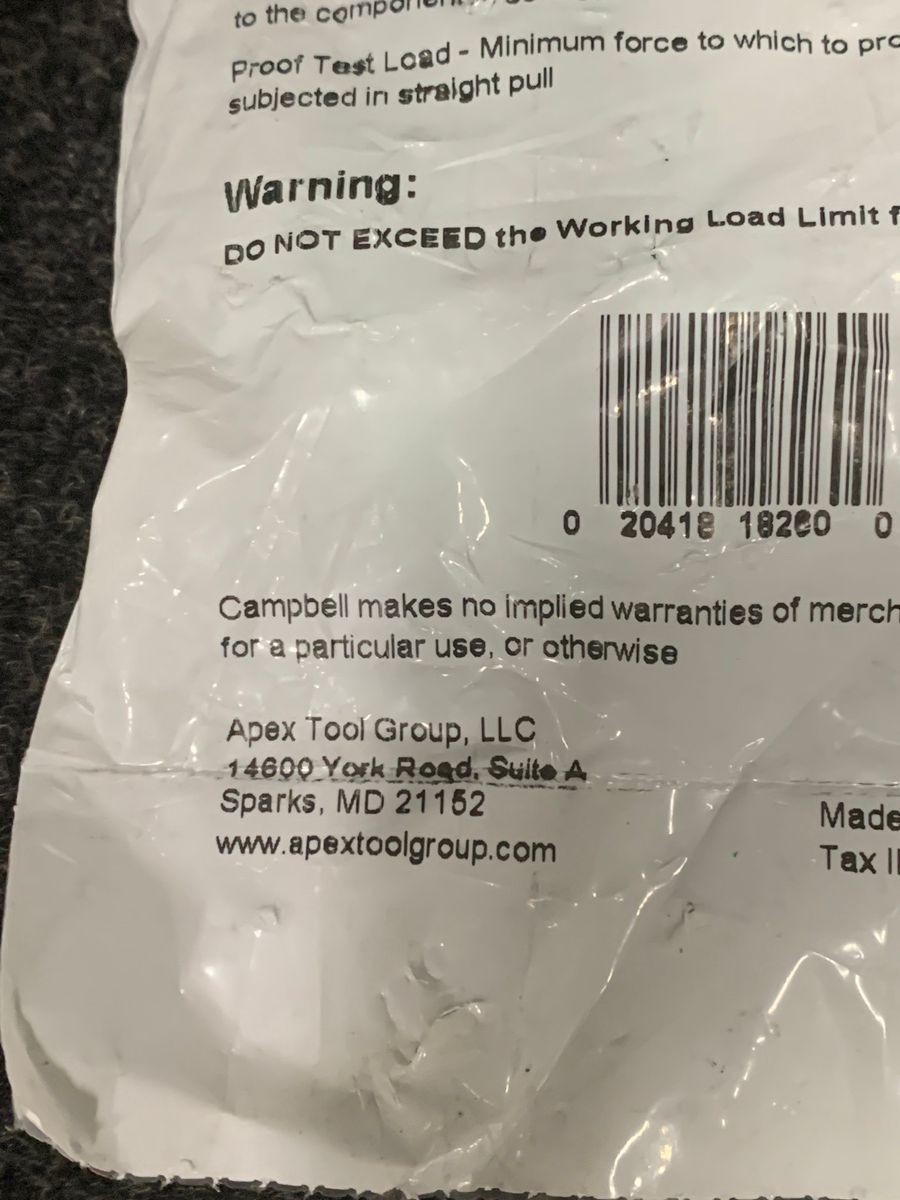 CAMPBELL 5724415 Grab Hook Green 9/32"