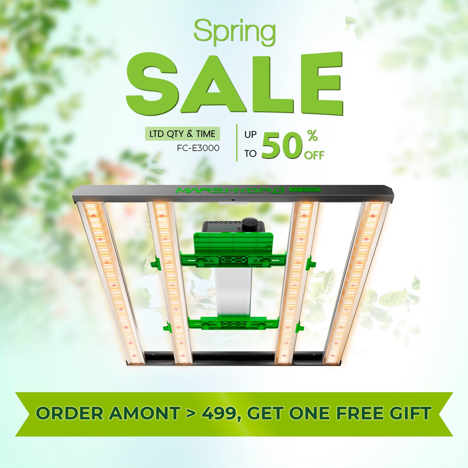 MARS HYDRO FC-E3000 LED Grow Light Strip Dimmable Indoor Growing LED Light Bars