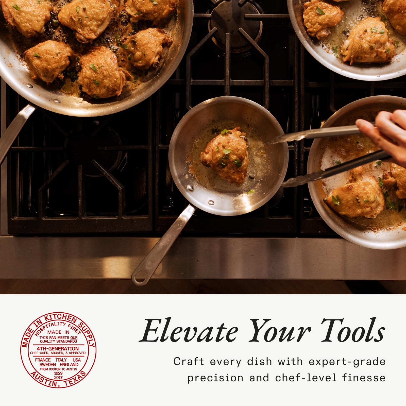 Made In Cookware - 3-Piece (Includes 8"10"12") Stainless Frying Pan Set - 5 Ply