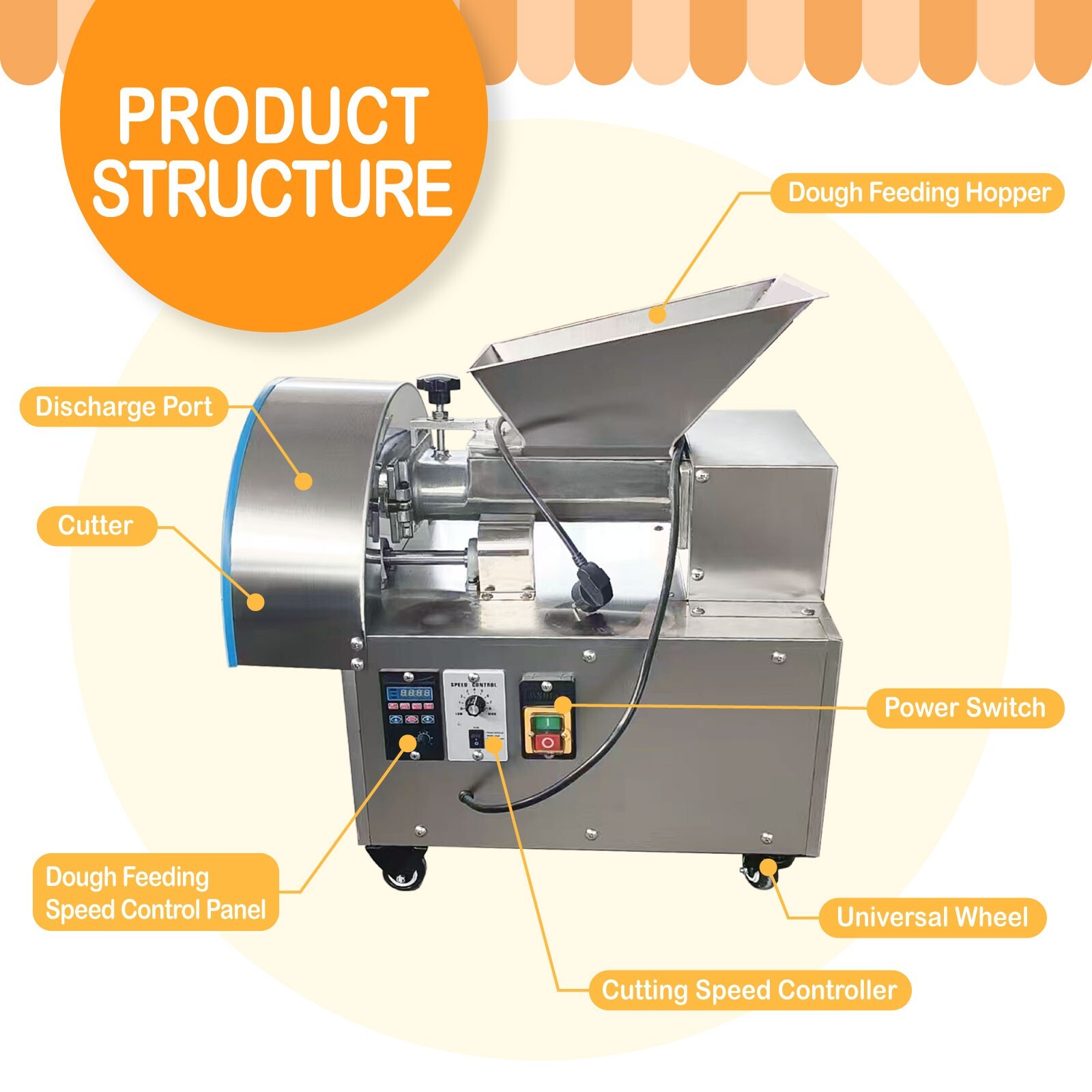 Kolice Commercial Dough Divider, Dough Cutting Machine-15 Molds,1-500g adjusted