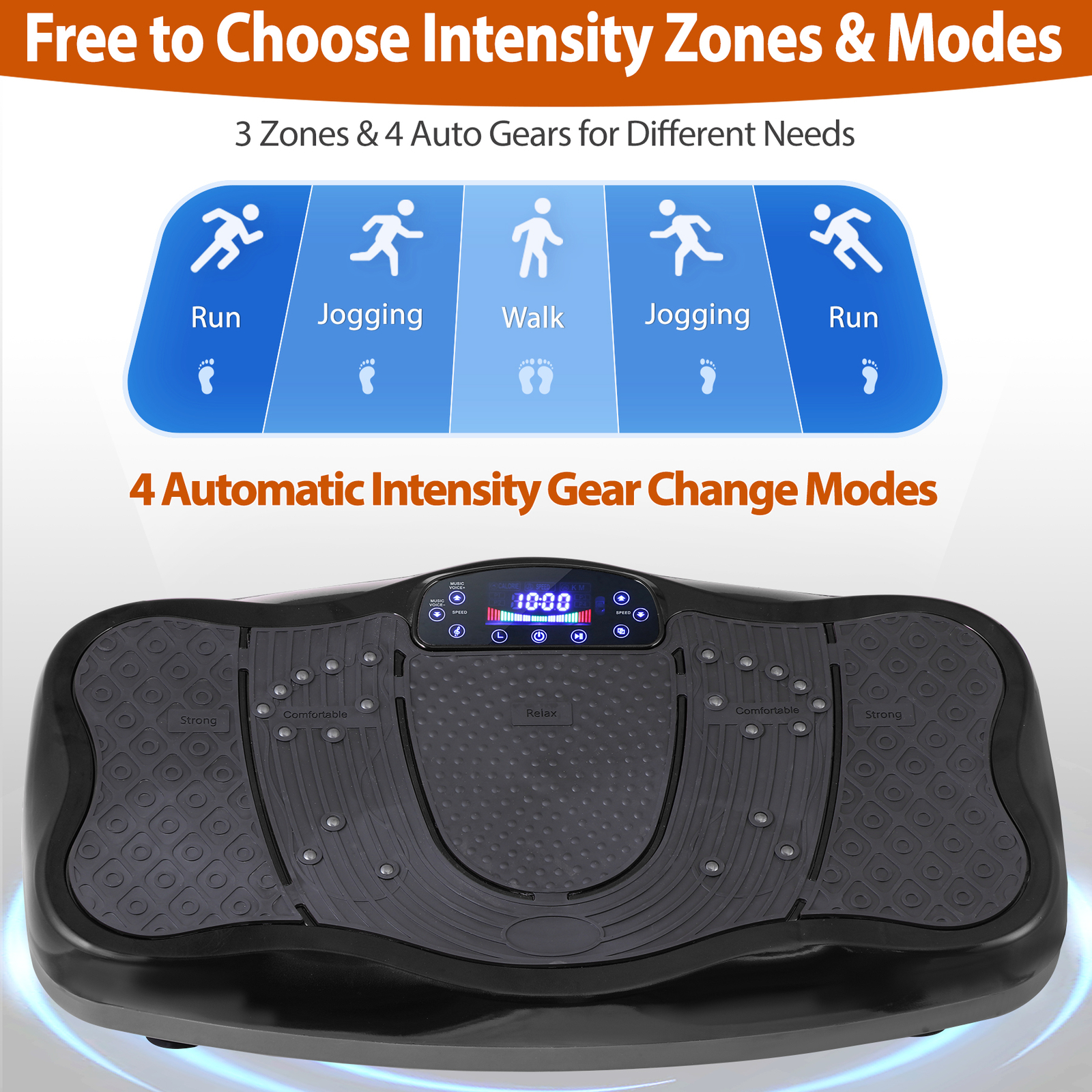 Whole Body Exercise Vibration Platform Plate Fitness Massager Slim Machine Black