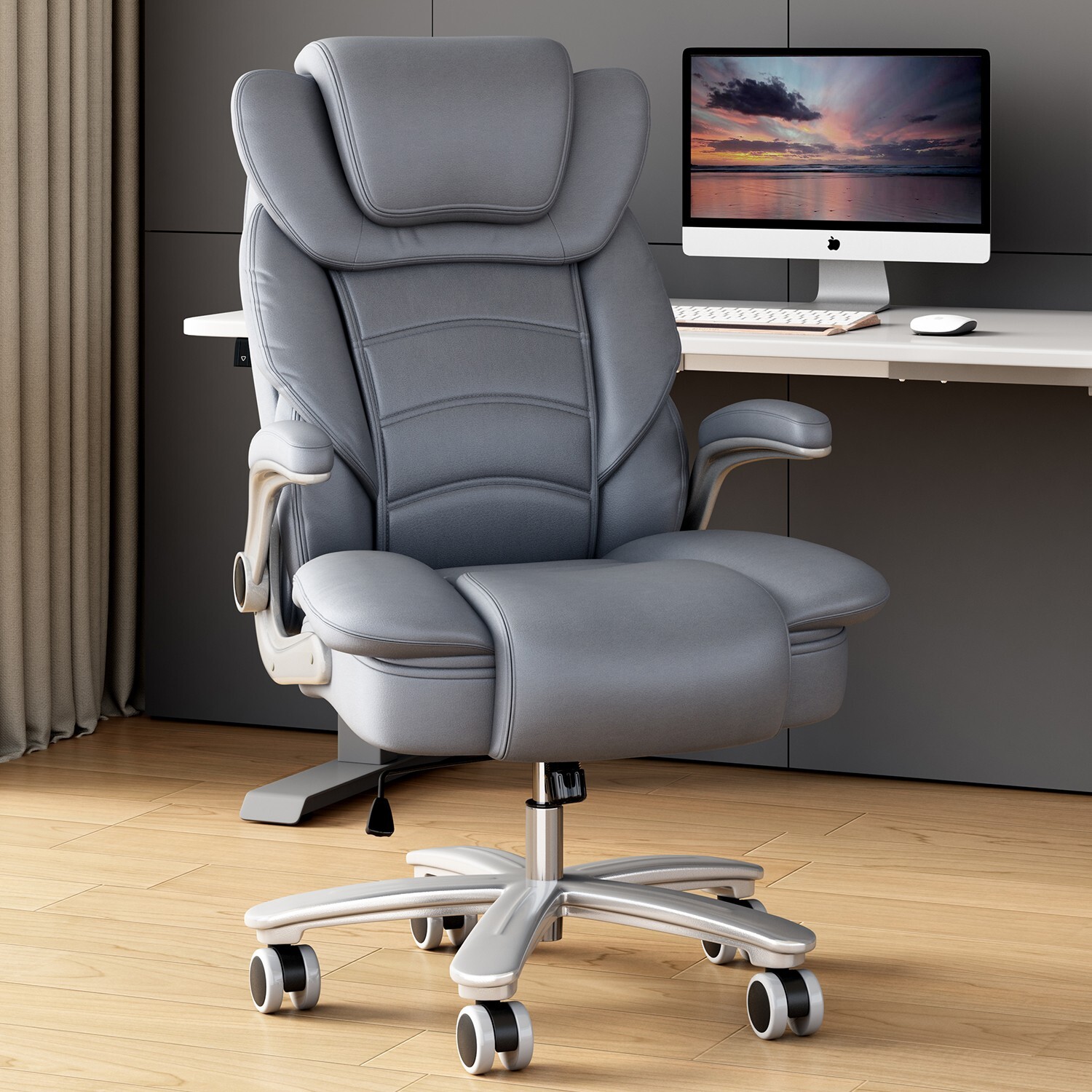 Big Tall Executive Office Chair Ergonomic Leather Computer Desk Chair Heavy Duty