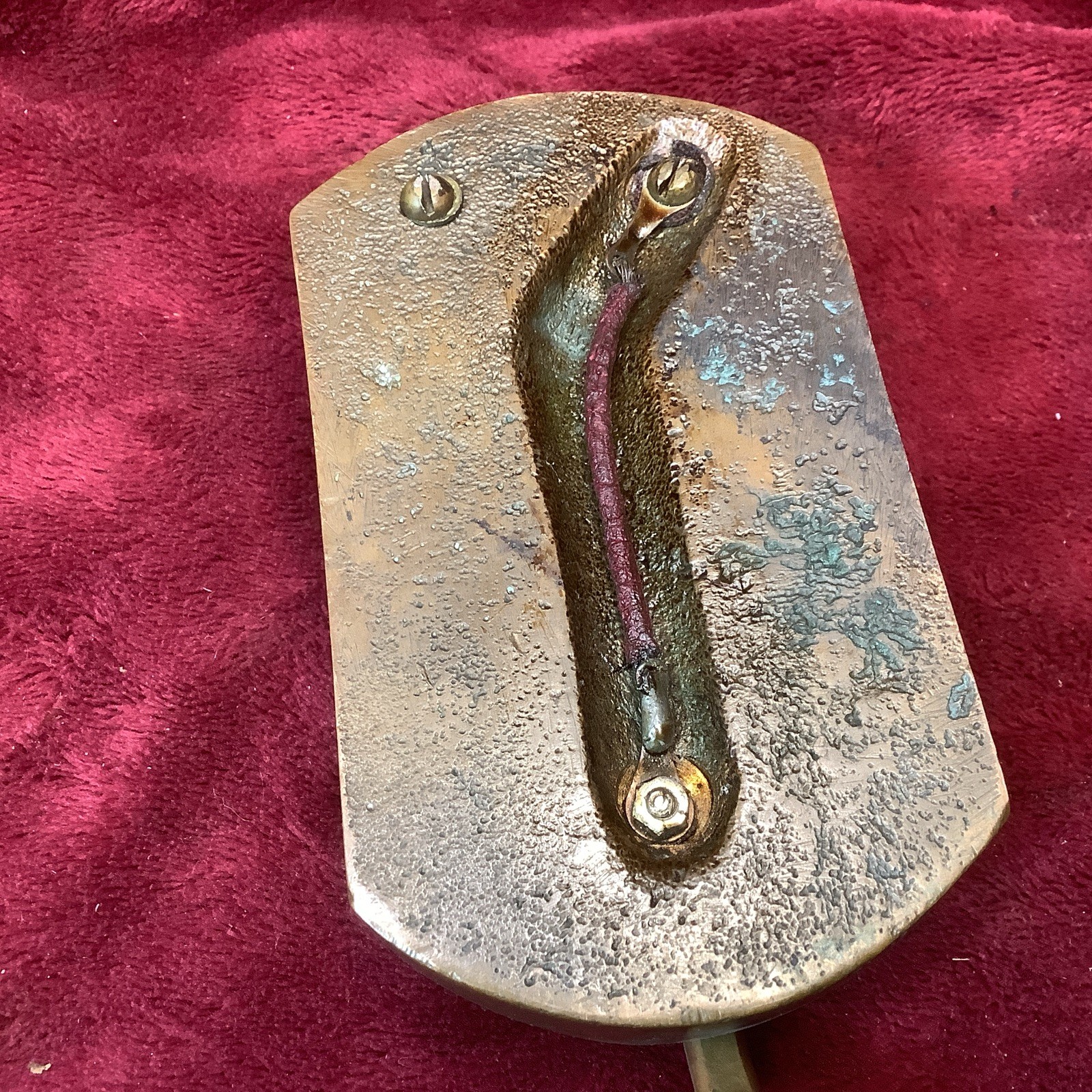 Vintage 3# Heavy Brass Oversized Telegraph Key “CK” Nonelikeit! K1 Key Button