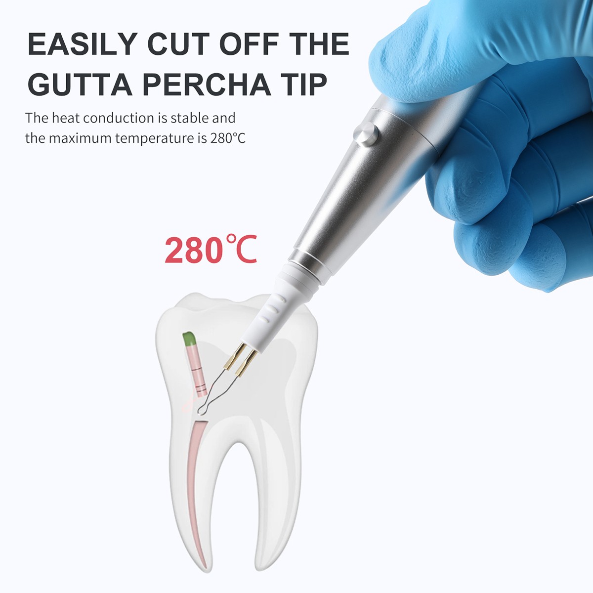 Dental Cordless Gutta Cutter Percha Tooth Gum Cut off with 8pcs Heated Tip