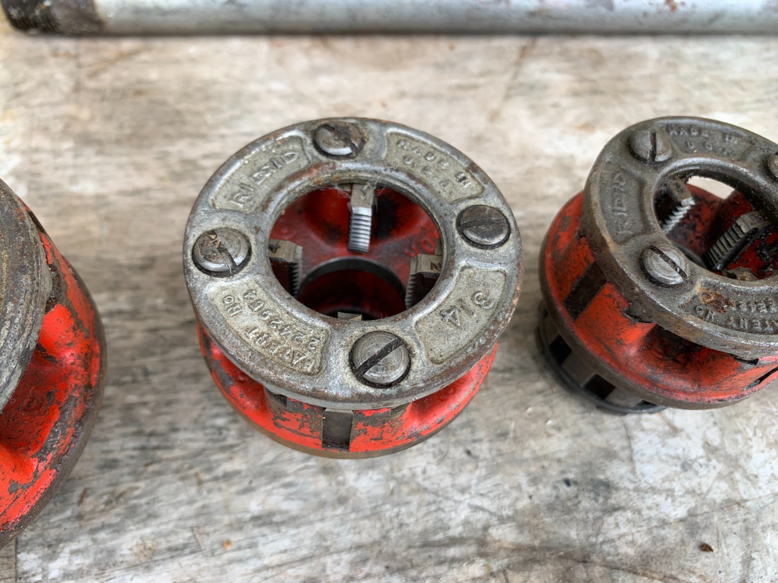 Ridgid 00-R 6 Pc VTG Pipe Threader Kit Ratchetting Die Head 3/8- 1" USA Made