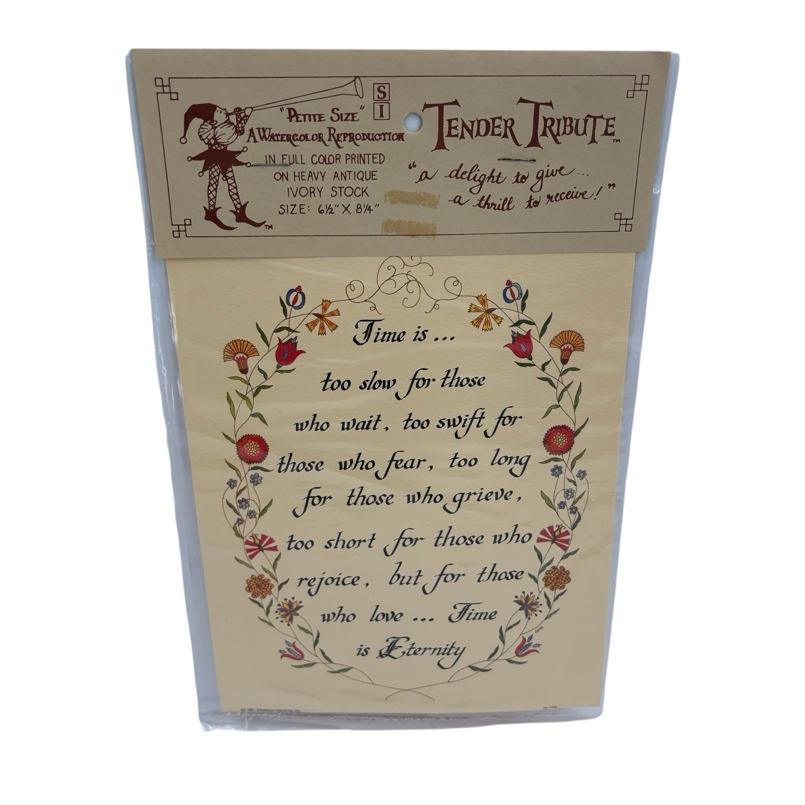 Vintage Petite Tender Tributes Wall Art Inspiration Quote Ivory Stock 6.5 x 8.25