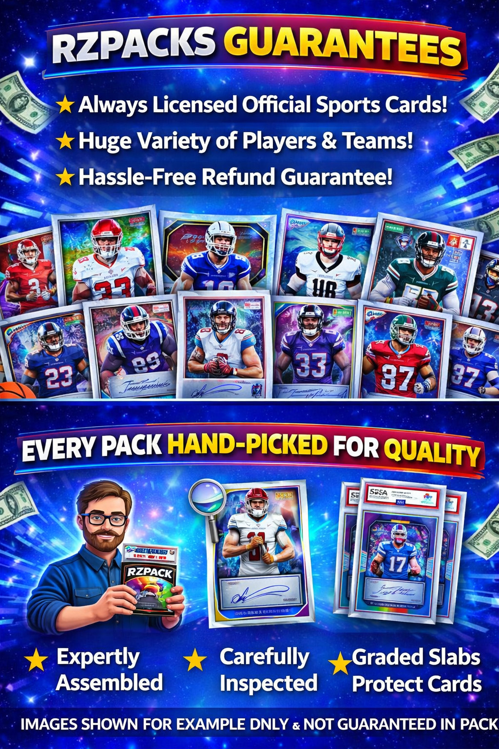 MLB Sports Card Grab Bag LOT 2 PSA Slabs + 10 Auto/Relic/#'d + 10 Inserts CHASE