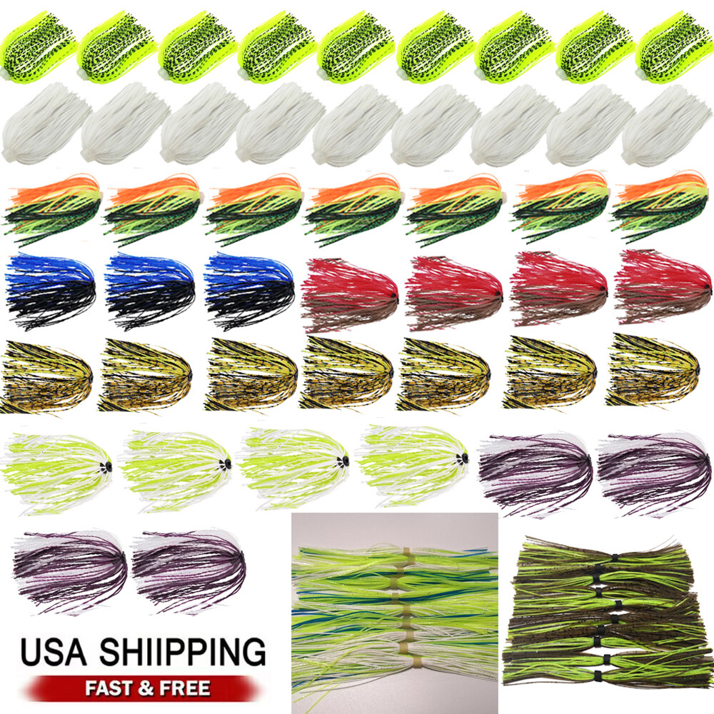 Lot Silicone Skirts Fishing Lure Skirt Replacement For Spinner Jig lures 20/24PC