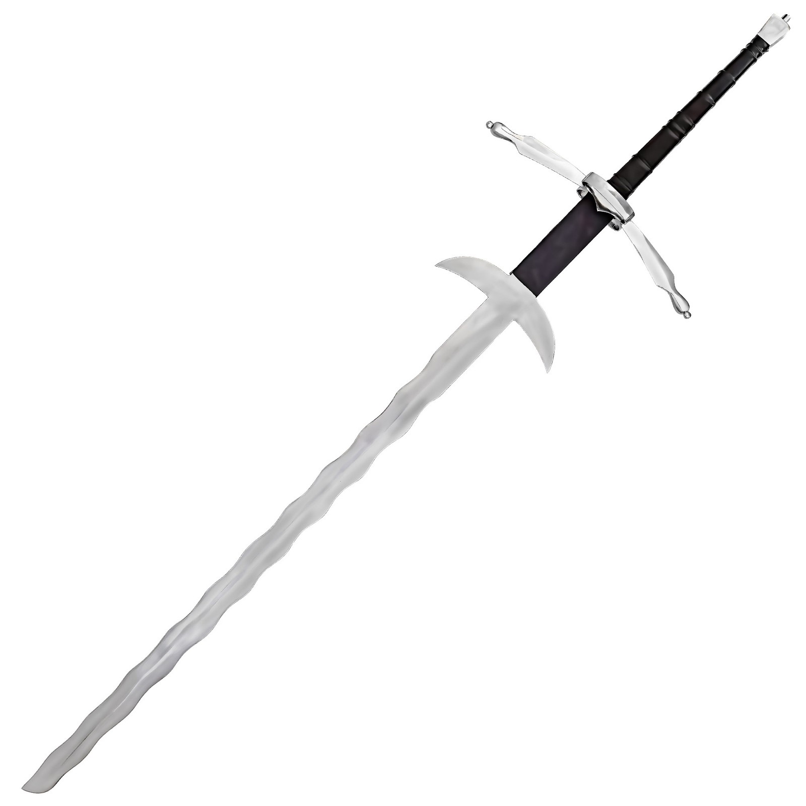 Majestic German Flamberg Two-Handed Sword with Zweihander Leather Ricasso 61"