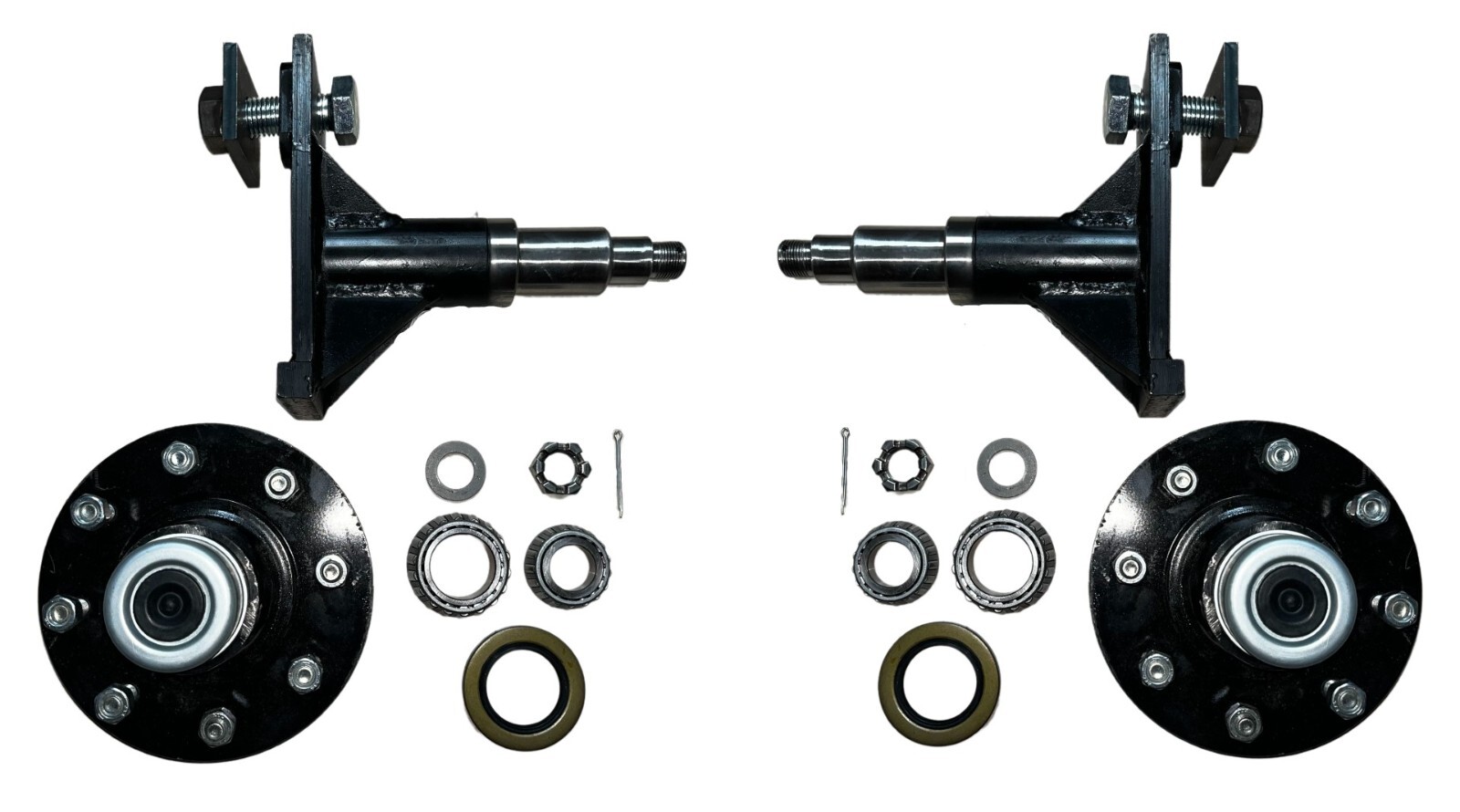 8 x 6.5 Lug 8000LB Shipping Container Wheels, Bolt-on Spindle Kit NEW