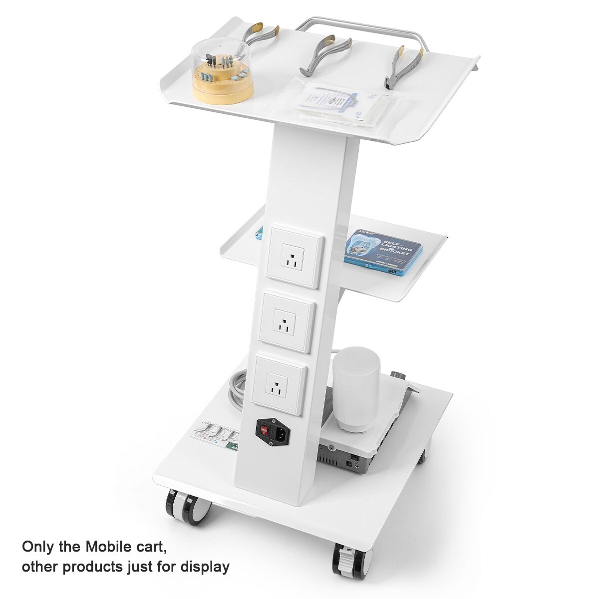 Dental Mobile Medical Cart /Cabinet with Drawers Wheels /Endo Implant Trolley