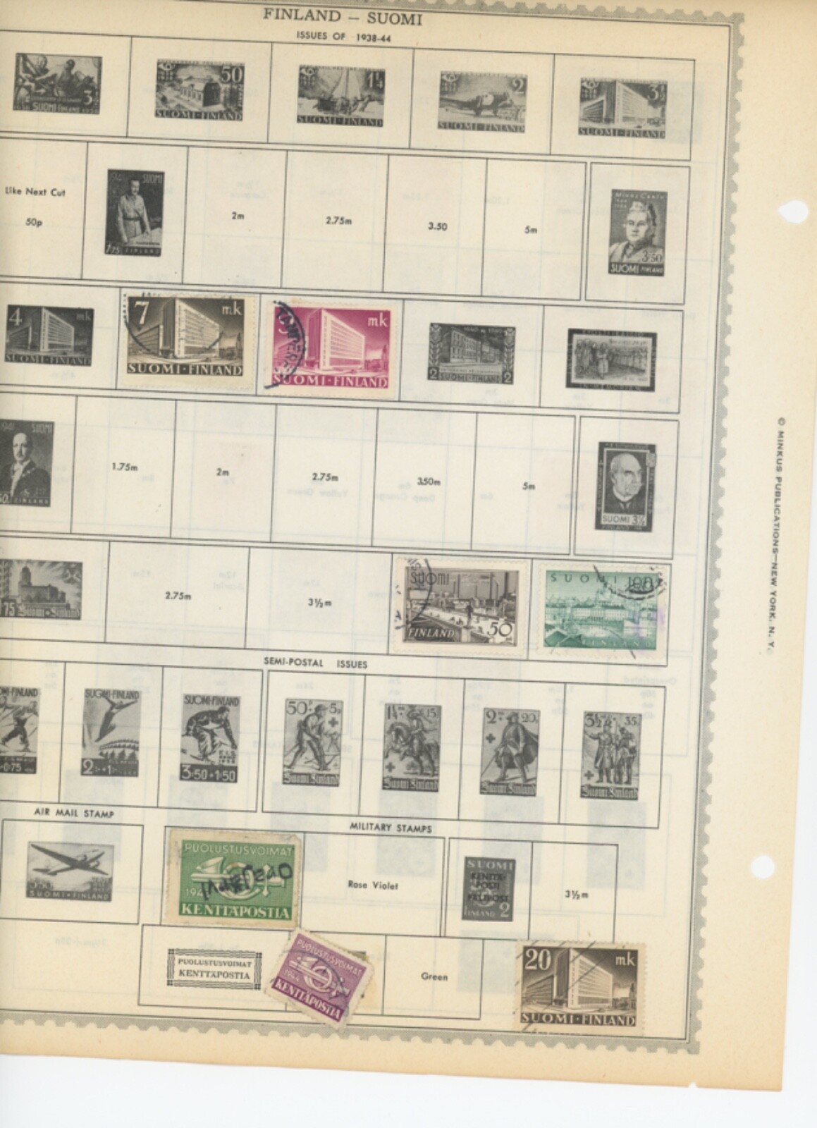 finland stamp collection on minkus pages 110 stamps used (e650