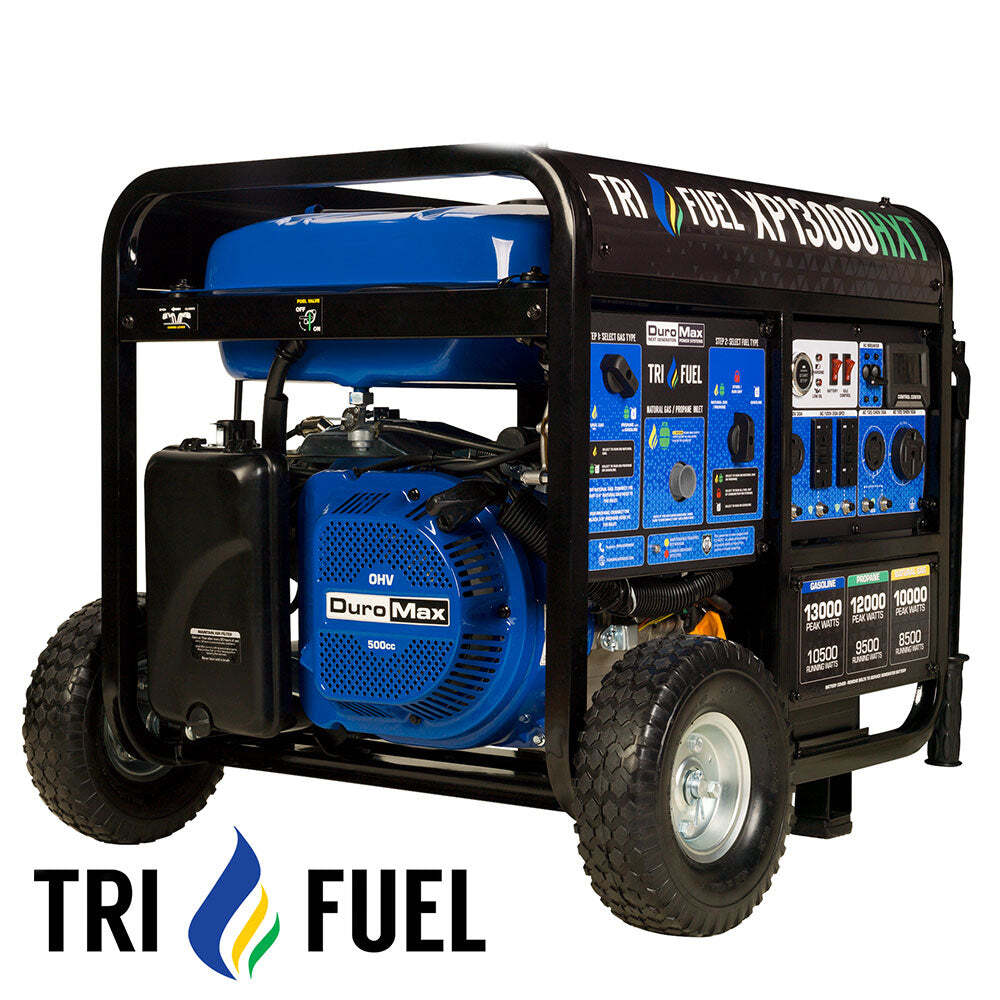 DuroMax XP13000HXT 13,000W Electric Start Tri-Fuel Portable Generator w/CO Alert