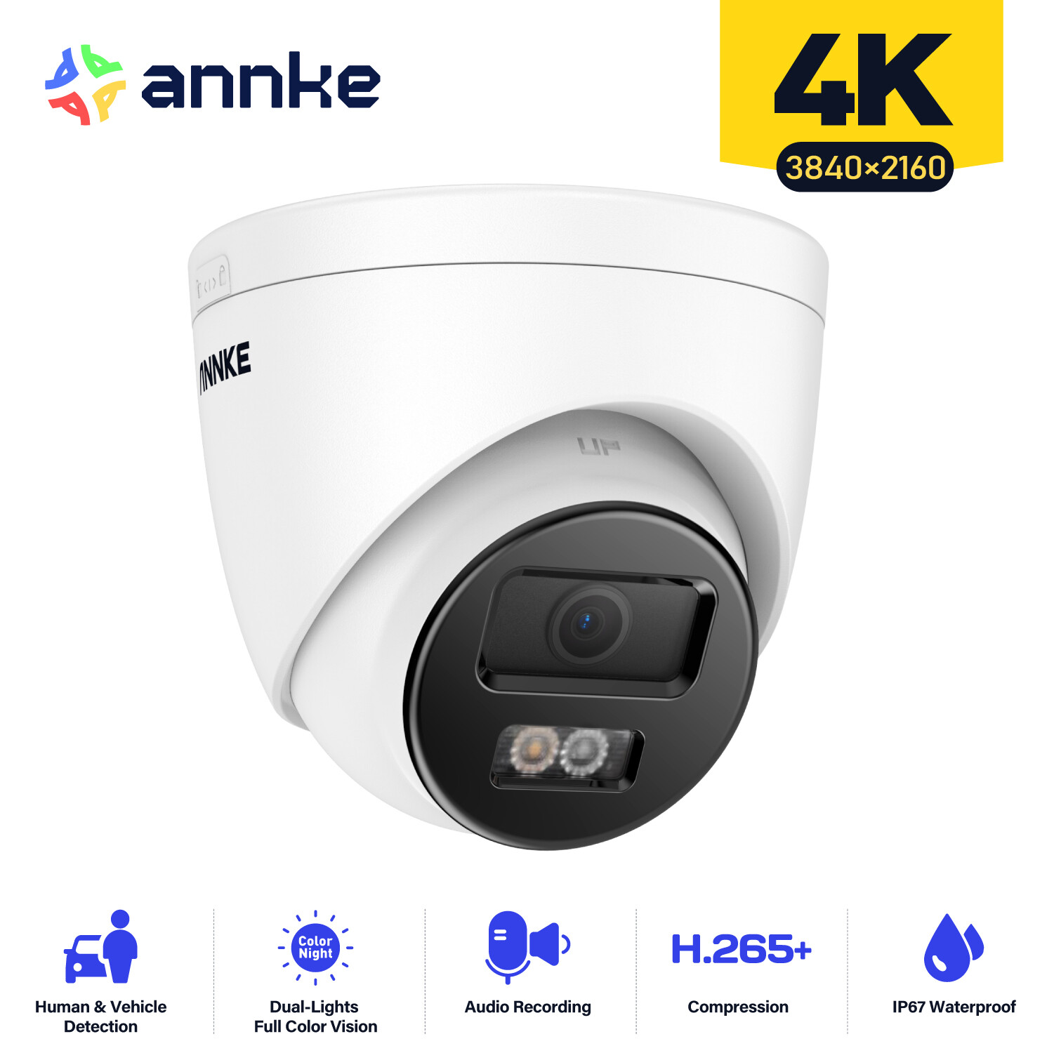 ANNKE 4K POE Security IP Camera Audio AC800 Outdoor Color Night Human Detection