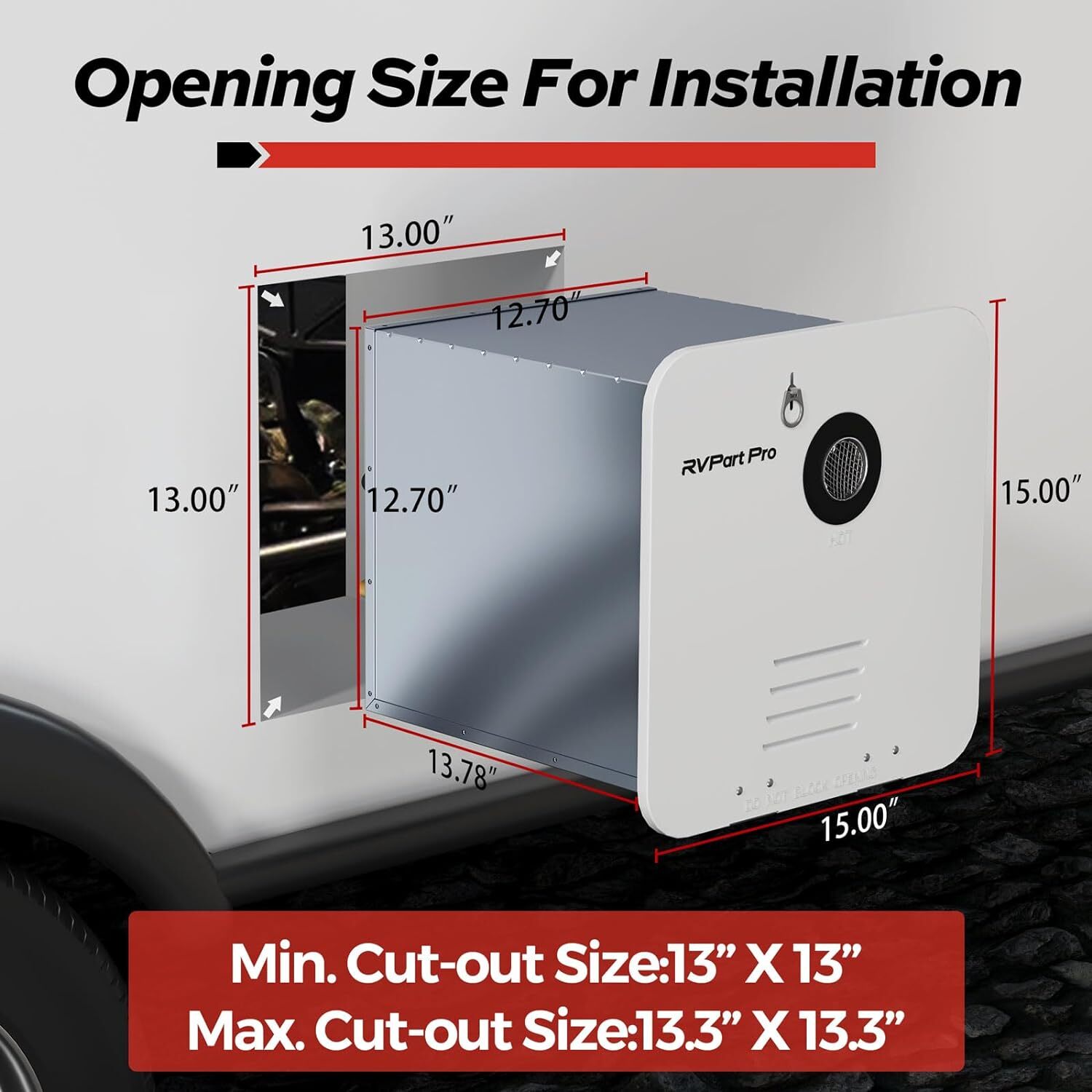 RVPart Pro RV Propane Gas Tankless Water Heater Instant Hot 42,000 BTU White