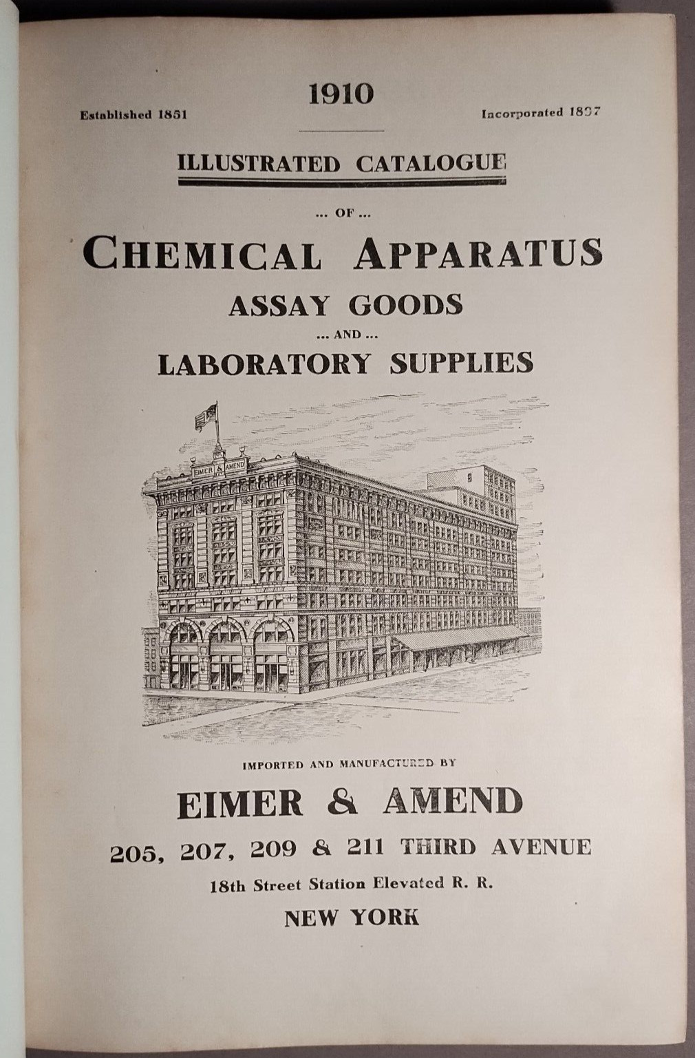 1910 Eimer & Amend Chemical Assay Laboratory Apparatus Supplies Catalog S-12