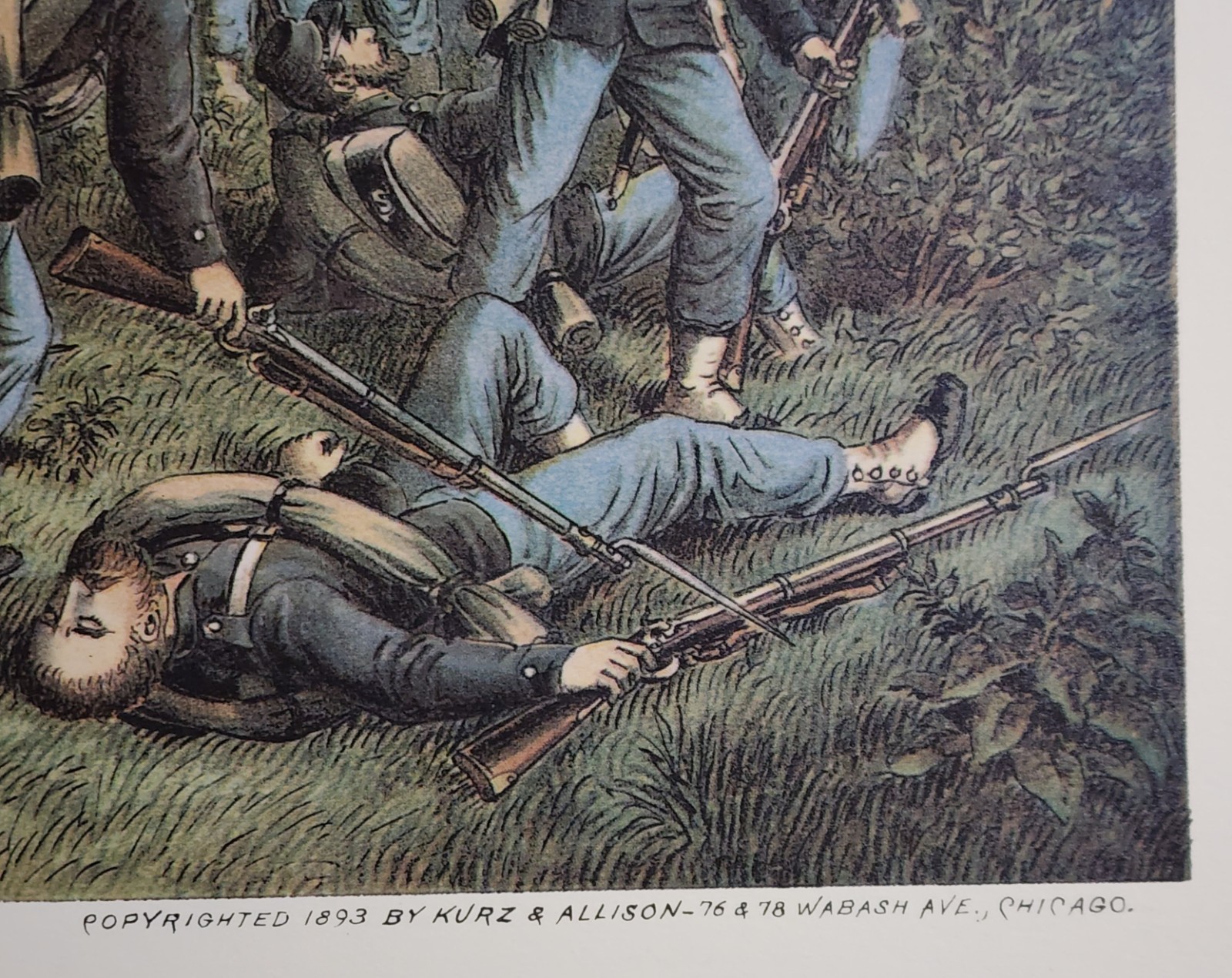 Civil War Battle of Wilson Creek 1893 Kurz & Allison Lithograph Print