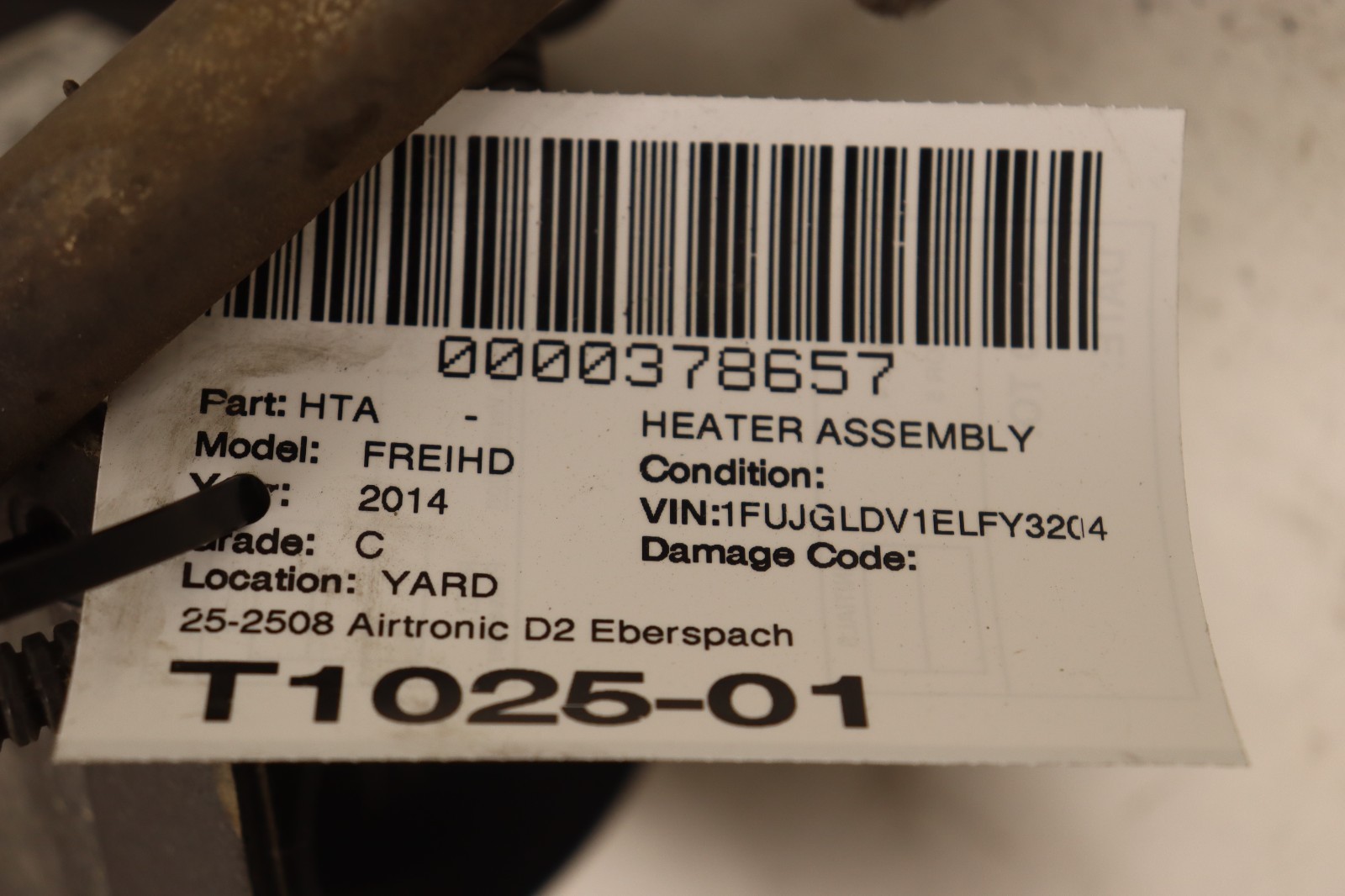 08-17 FREIGHTLINER CASCADIA AIRTRONIC D2 EBERSPACHER 12V 34W DIESEL HEATER OEM