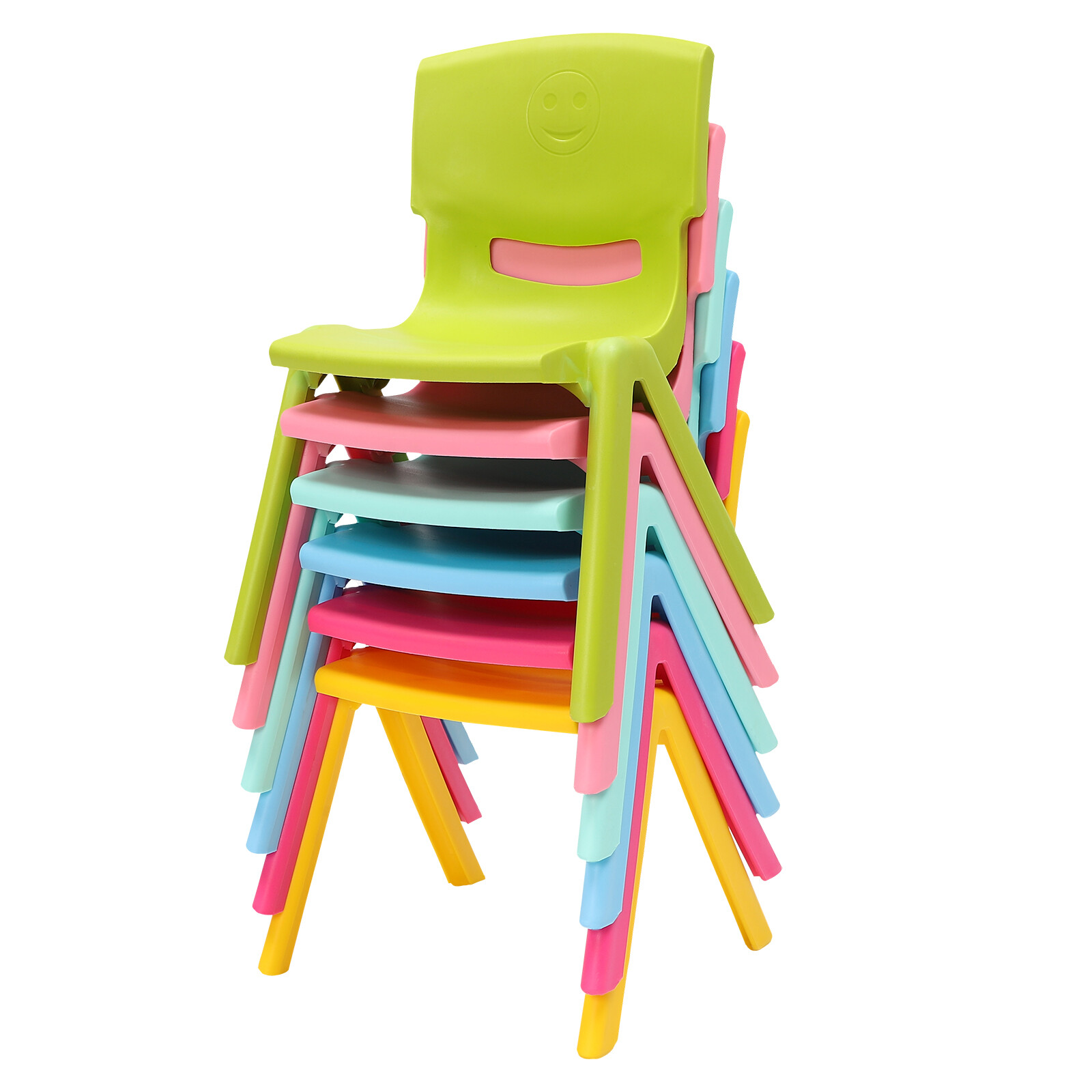 6x Stackable School Chairs PP Child Chair 100kg load Multicolor Indoor & Outdoor