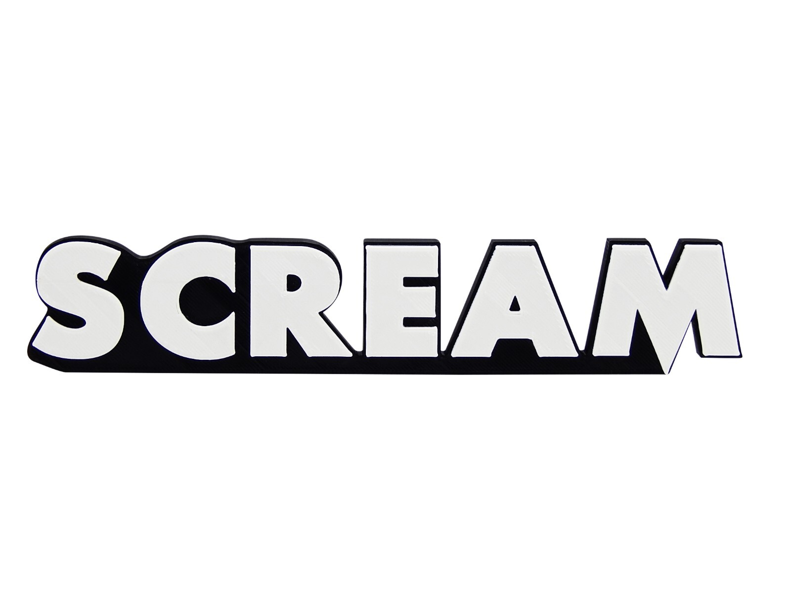 Scream 3D Logo Sign Display Horror Movie Wall Desk Shelf Art 8" x 1 1/2" x 3/8