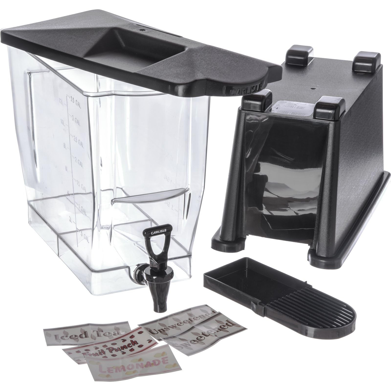 Drink Dispenser Single Polycarbonate Black 3 Gal 3.5 Gal Premium Simple Base