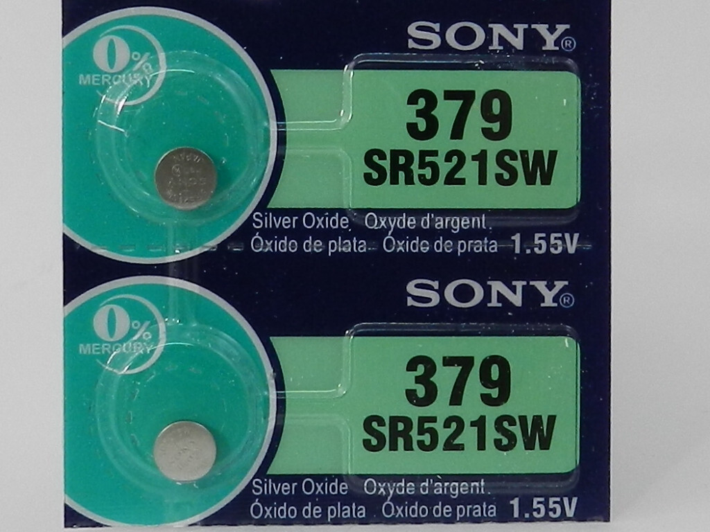 SONY 379 SR521SW    Watch Battery  2Pc. (Exp. 10/2028)