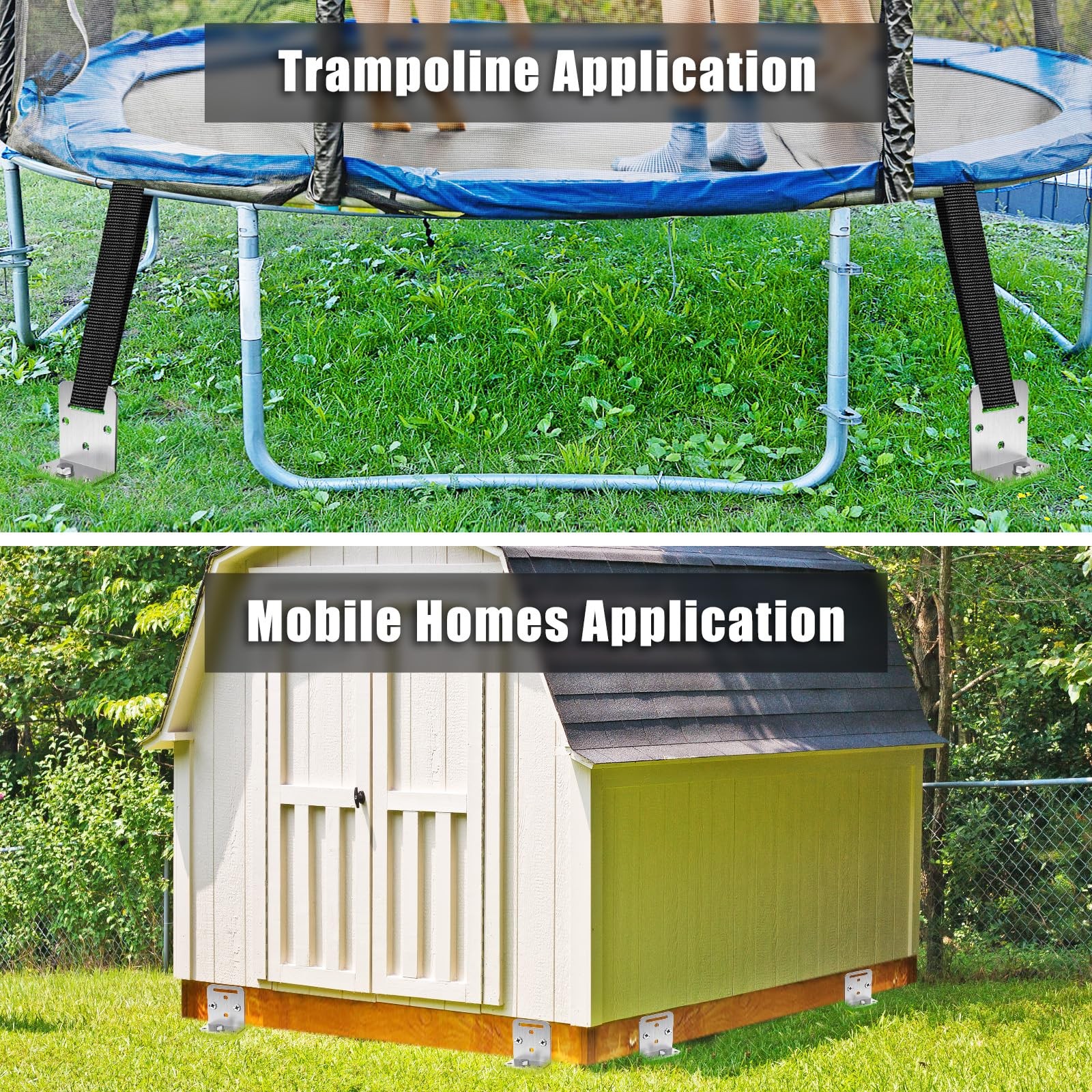 4 Pack 30" Ground Anchors Screw in Mobile Home Anchors Kits 2.8" Wide Tapered...