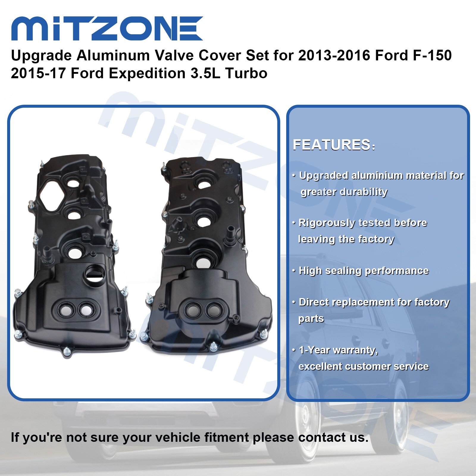 2x Valve Covers Set for 2013-2016 Ford F-150 2015-17 Ford Expedition 3.5L Turbo