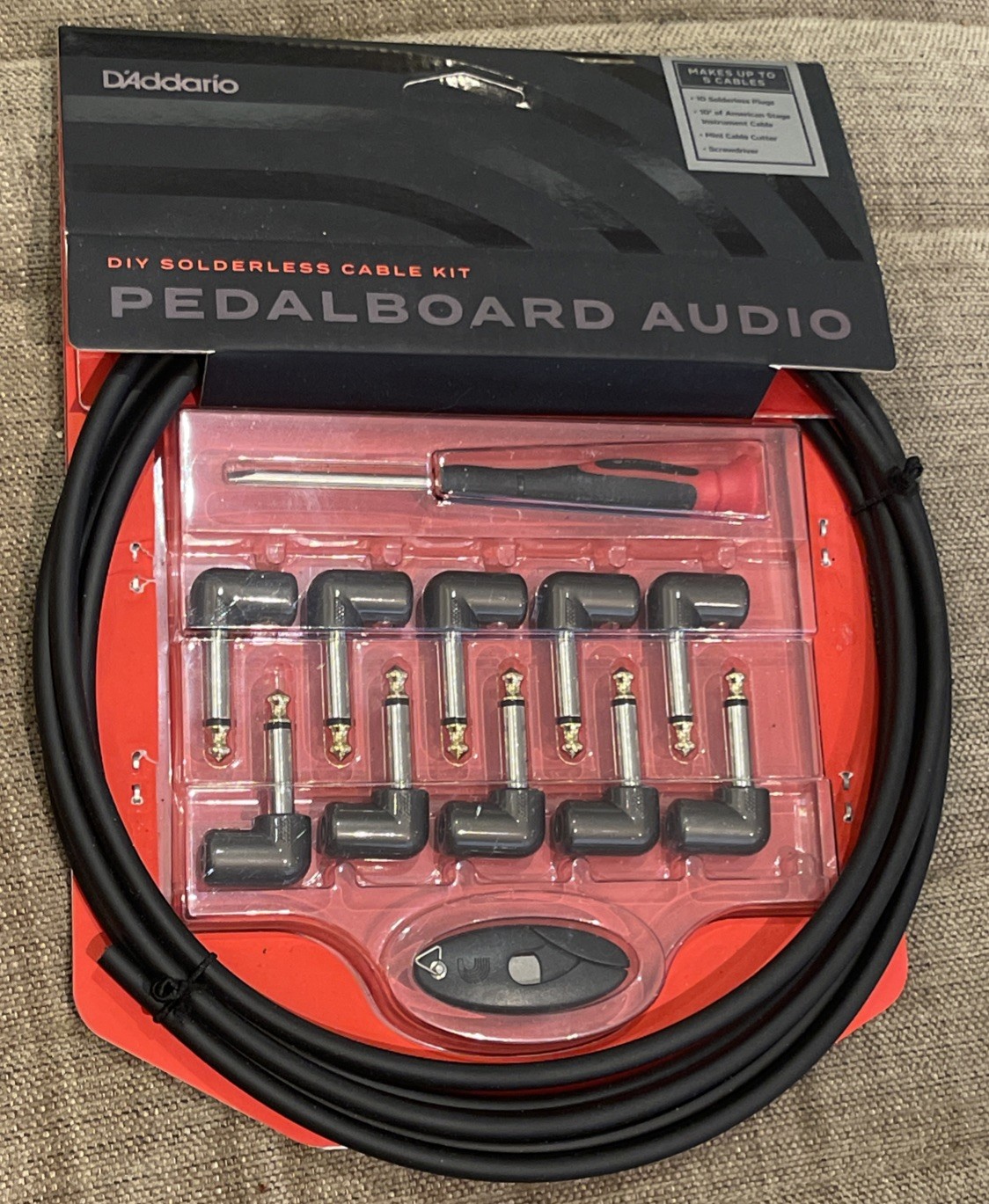 D'Addario DIY Solderless Guitar Pedalboard Cable Kit Patch PW-GPKIT-10