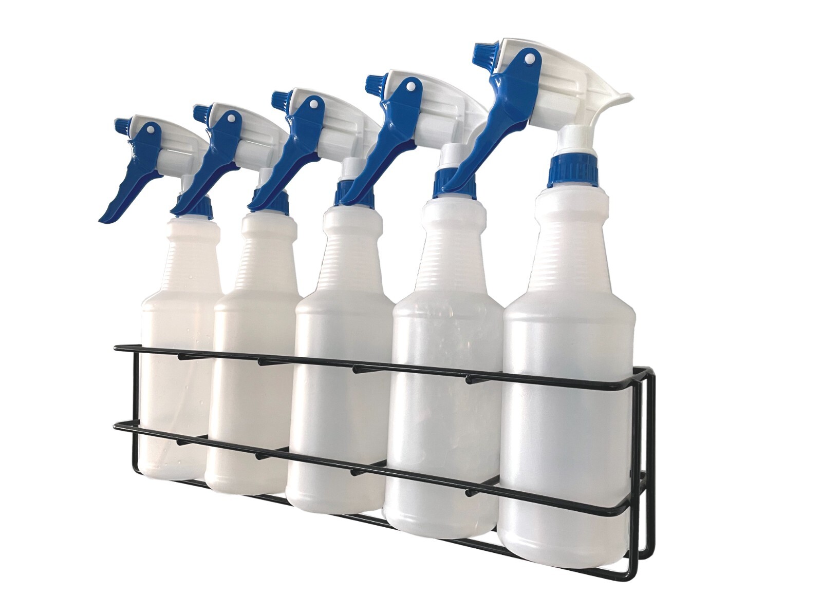 Sprayer Bottle Wall Rack - Hold 5pcs Quart Spray Bottles, Model#: QSR-5