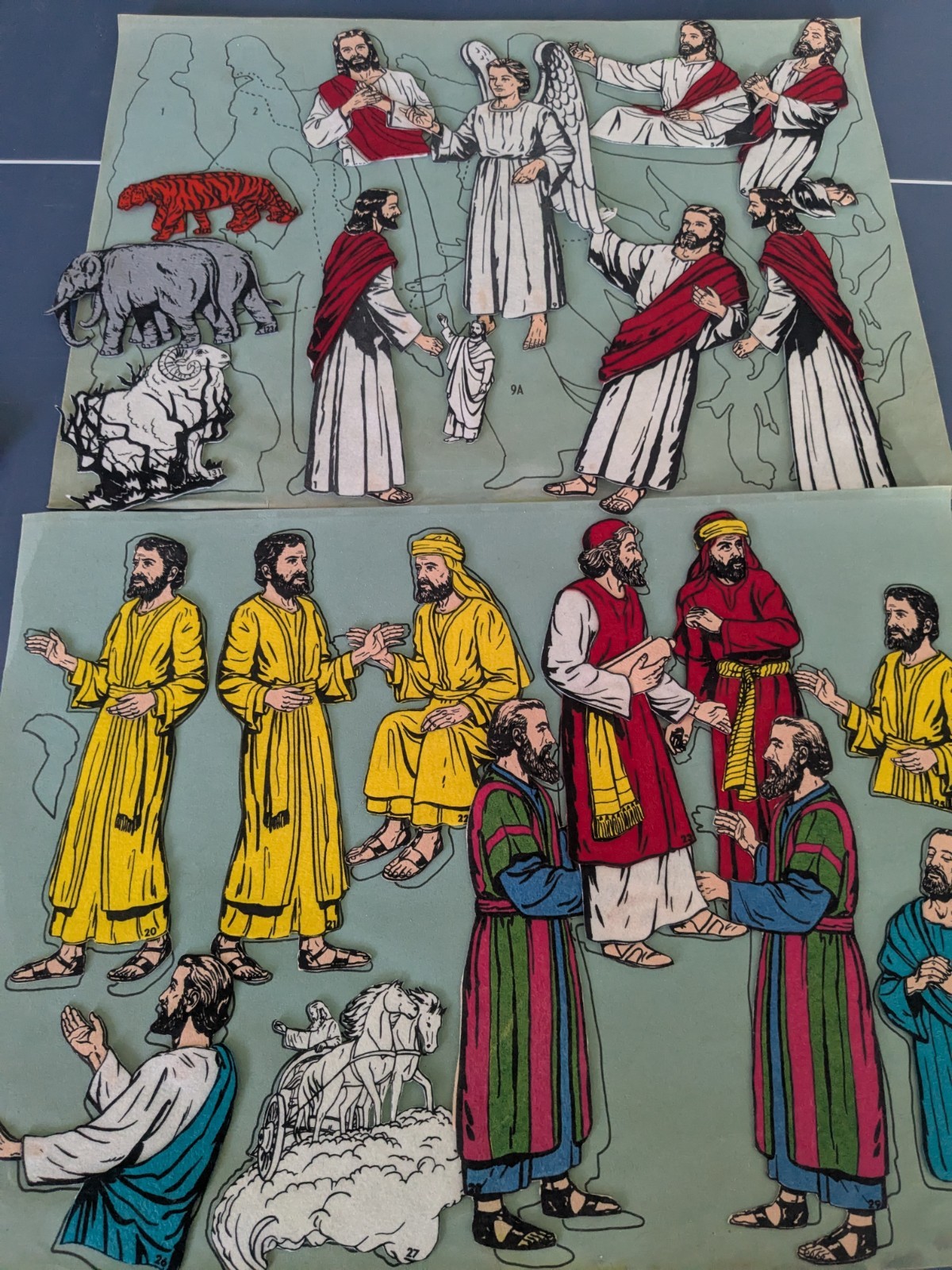 Vintage Huge Lot Of 1017 Pieces Of Felt Flannel Graph Sunday School