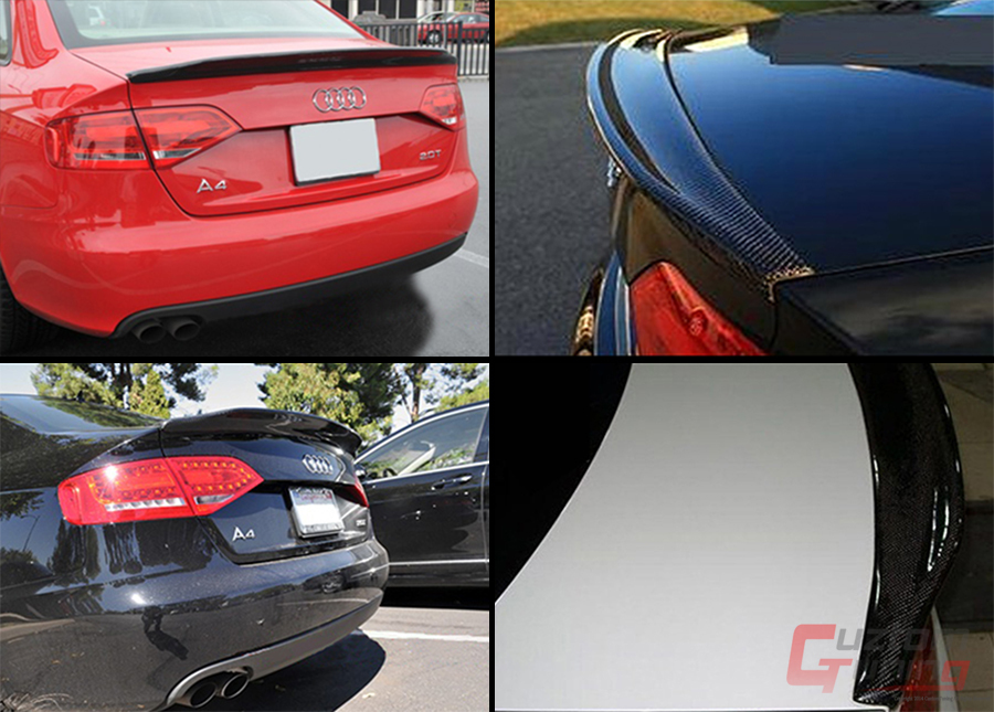 FOR 2013-2016 AUDI A4 HIGH KICK DUCKBILL REAL CARBON FIBER TRUNK SPOILER WING