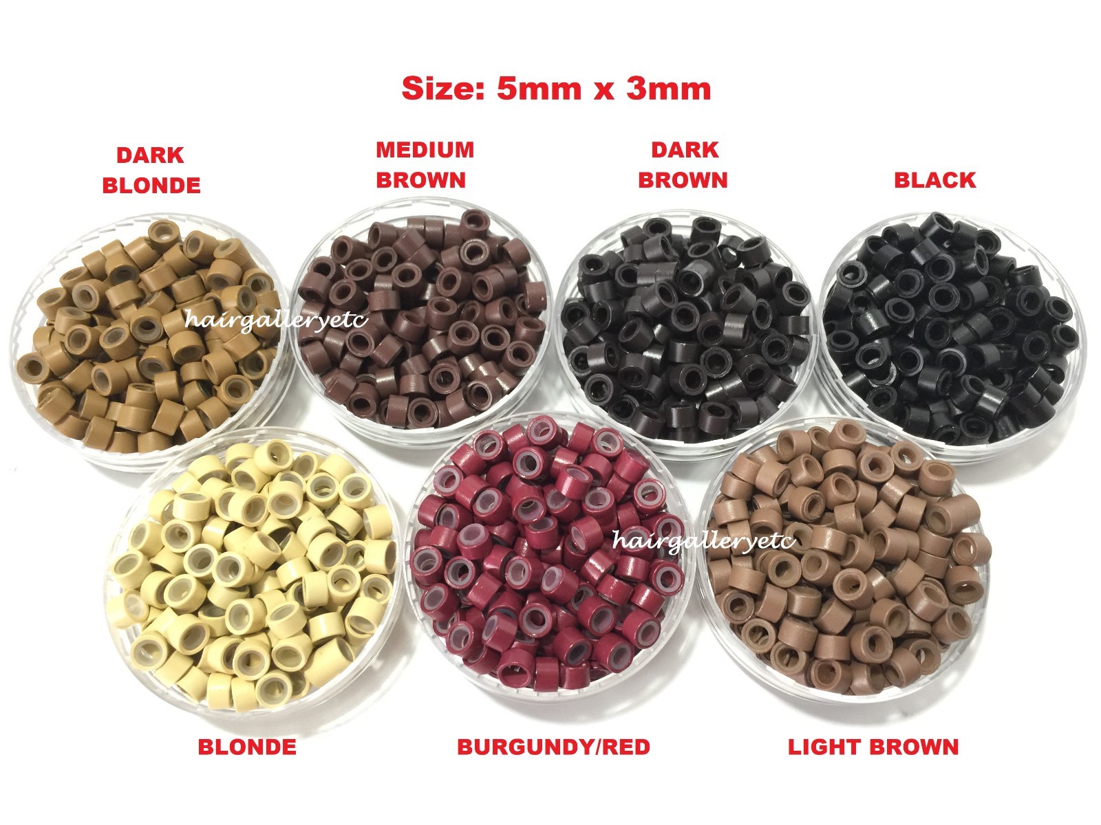 Silicone Lined Micro Rings Crimp Beads for Feather Hair I Tip Extension LOOP USA