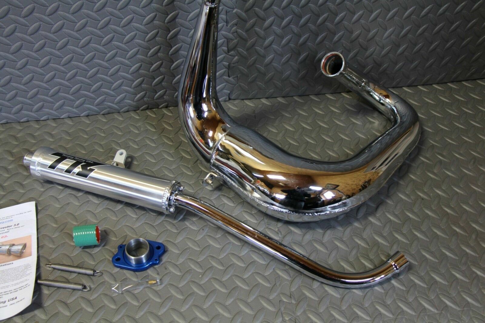 TOOMEY B1 Yamaha Blaster aftermarket exhaust pipe + silencer CHROME PLATED