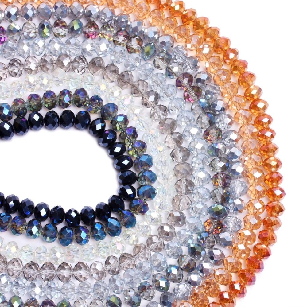 Natural Glass Crystal Beads Faceted Round Loose Beads 4mm-8mm DIY Jewelry Making