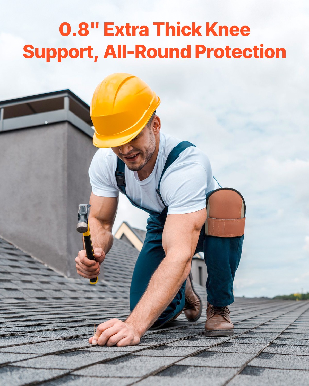 VEVOR Knee Pads for Work Durable Leather Construction Pads Washable Extra Thick