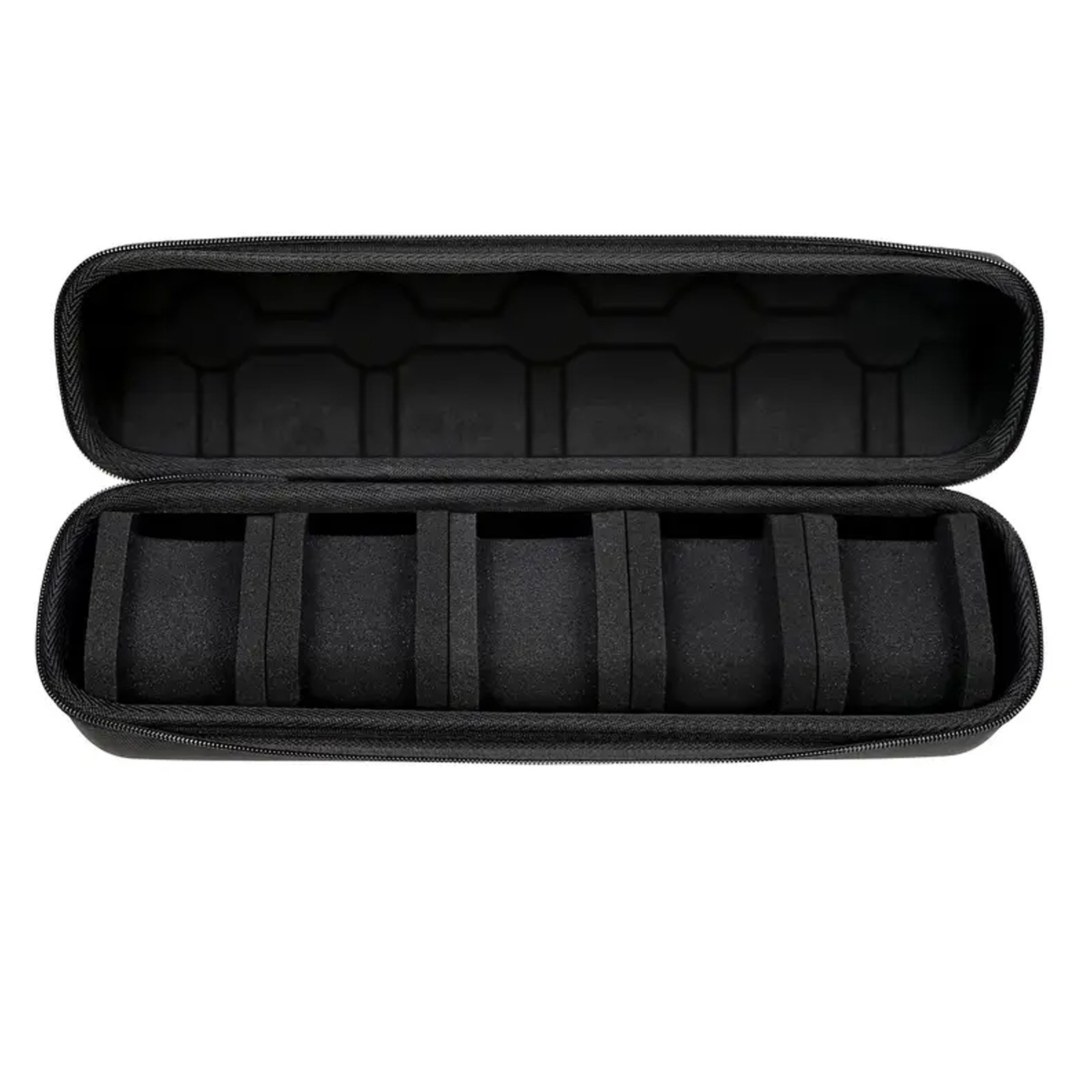 5-Compartment Portable Watch box - With Handle, Flip-Top Lid, and Soft Lining