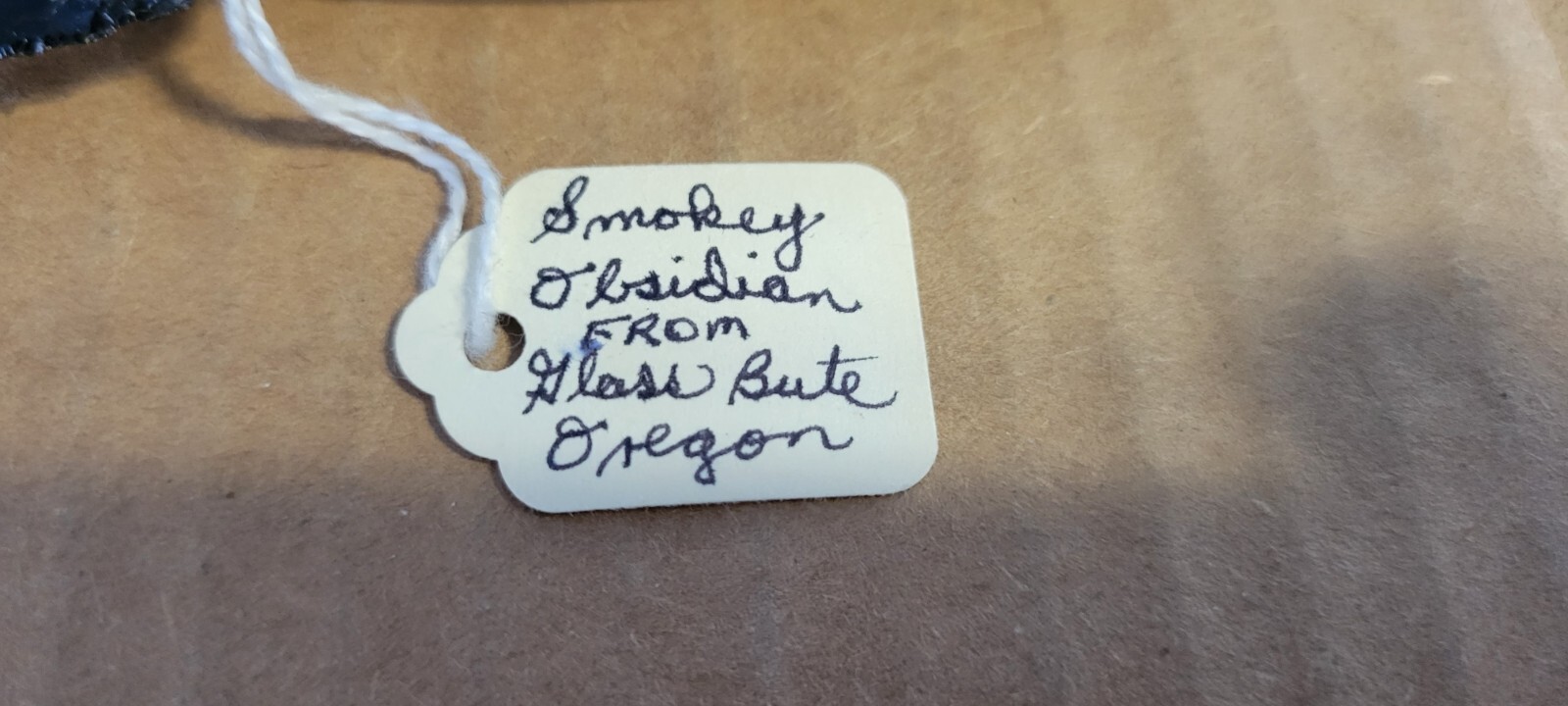 Native Amer.Smokey Obsidian Stone Knife Wood Handle Oregon Dbl. Edge Translucent