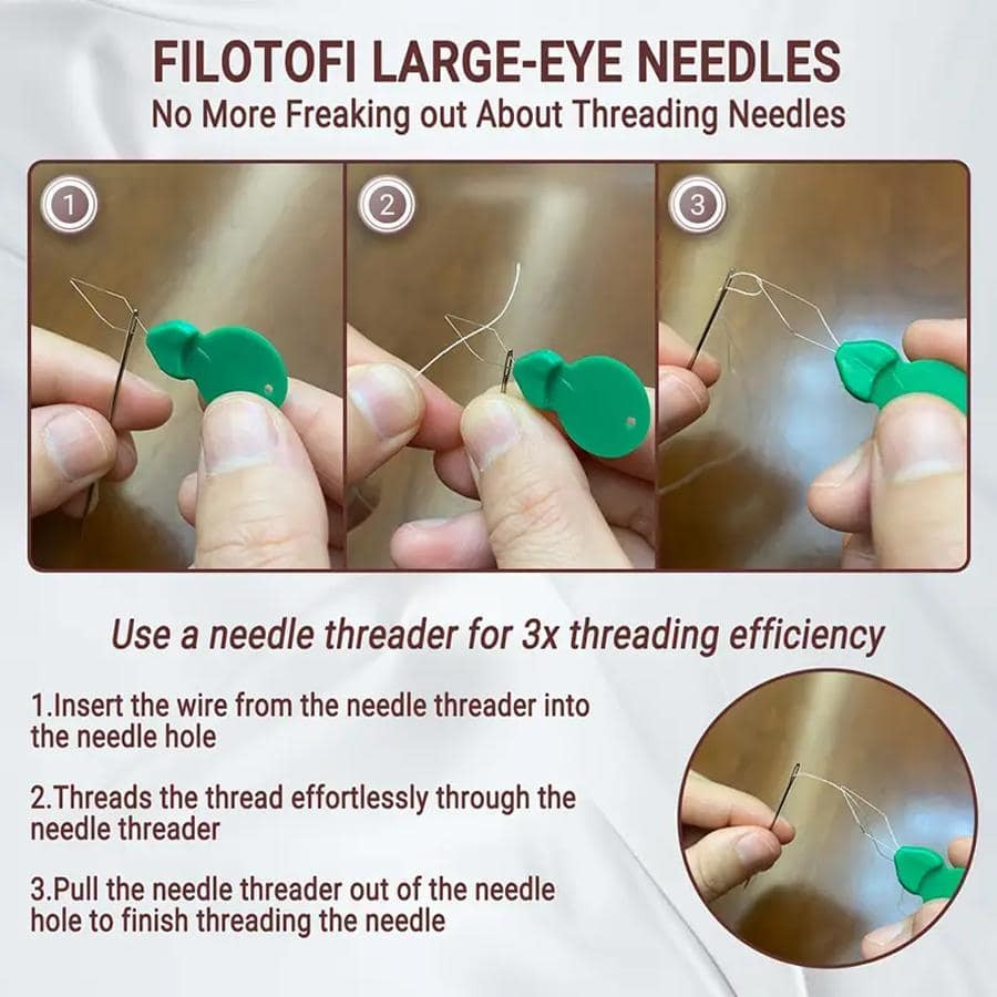 40pcs/set Large Eye Hand Sewing Needles Premium Stainless Steel Needle For Craft