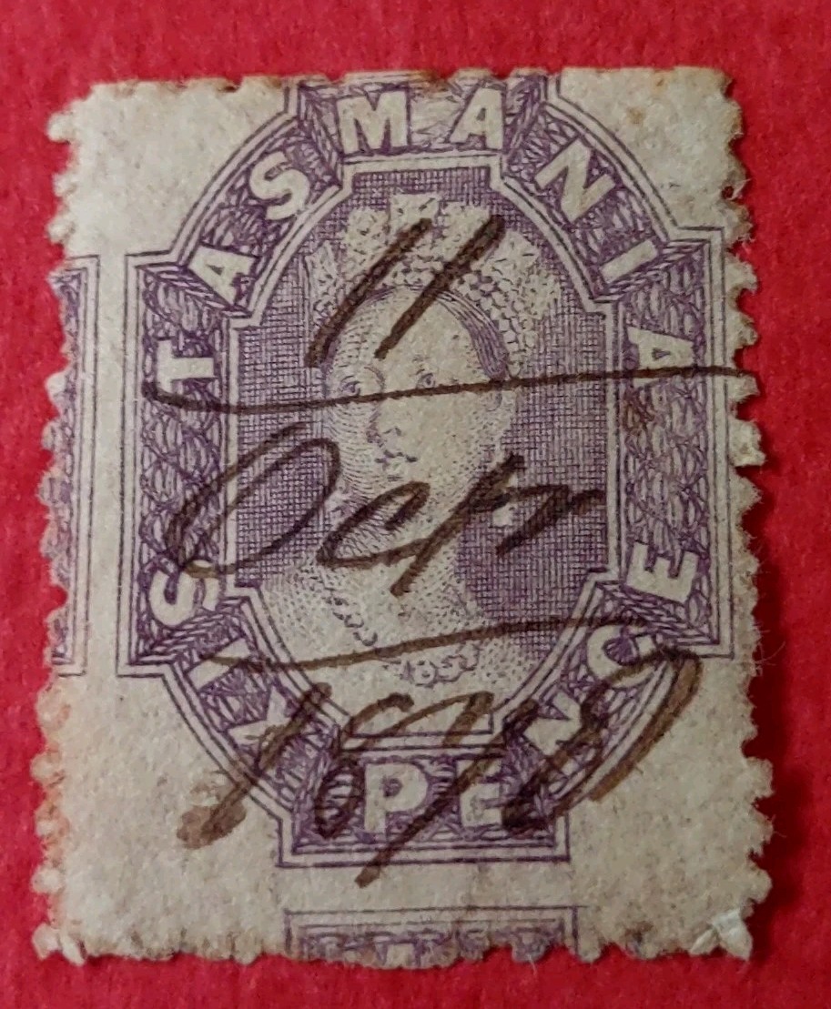 Tasmania ,Dated ,1870,Used 6dWMK(1503_3)