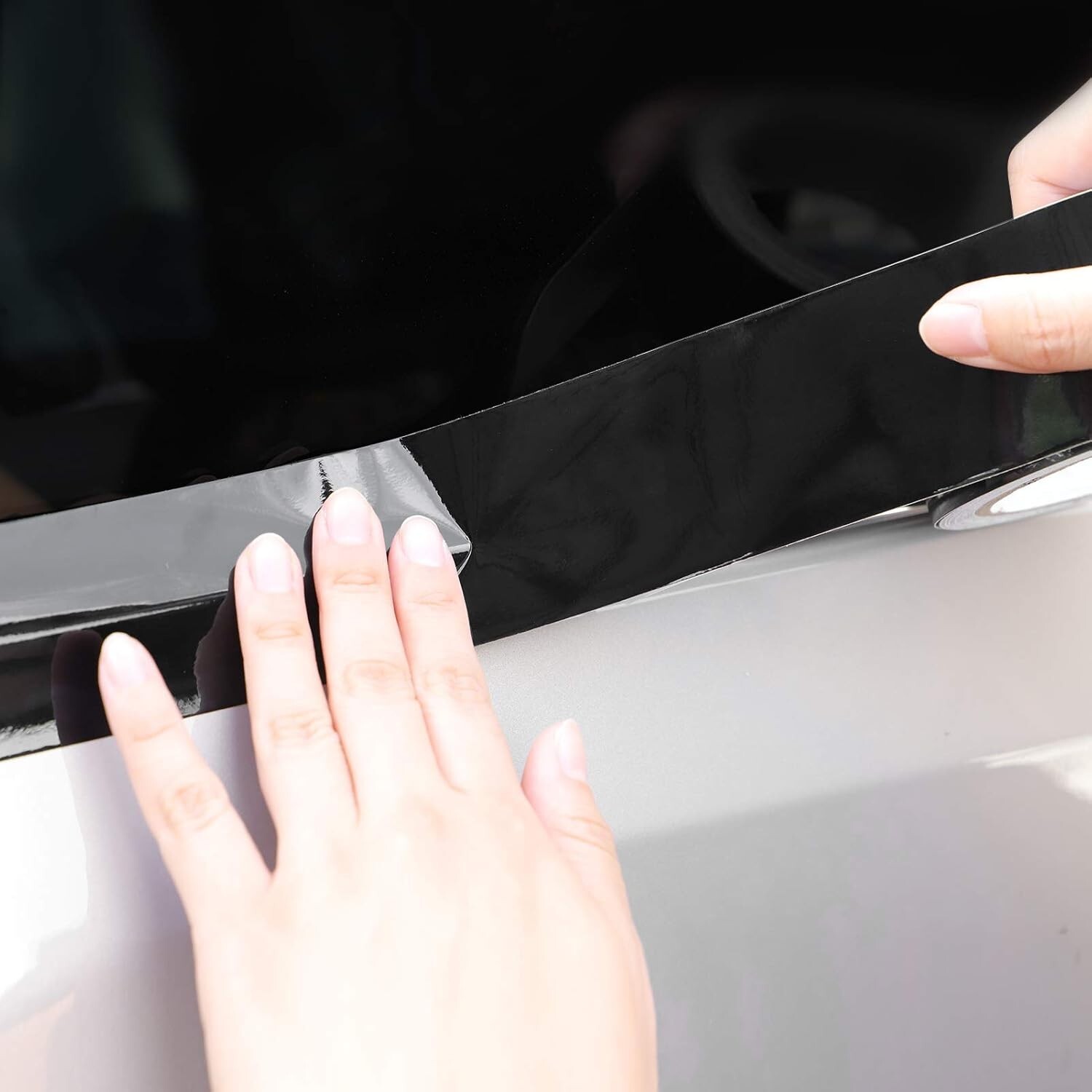 2" x 30 Ft High Gloss Vinyl Tape for Black Out Chrome Delete Window Trim