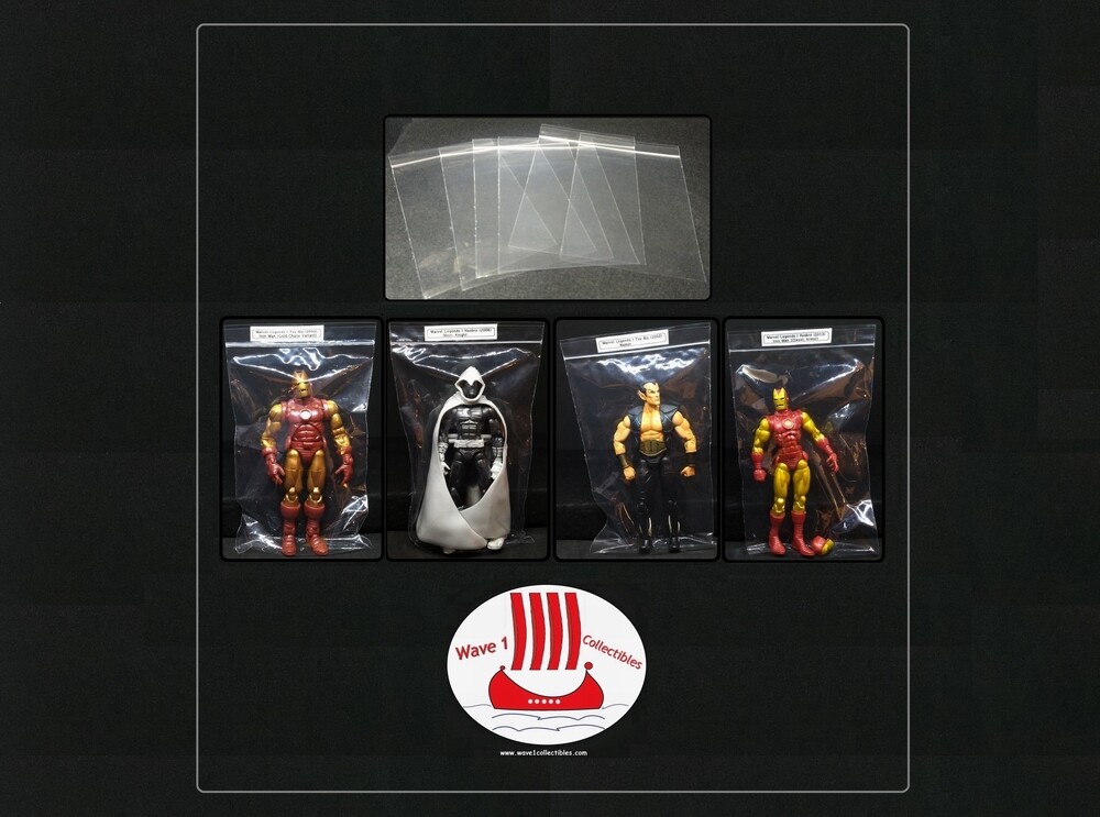 50 Acid-Free Archival Action Figure Bags Perfect for 6" Legends Black Series 5x8